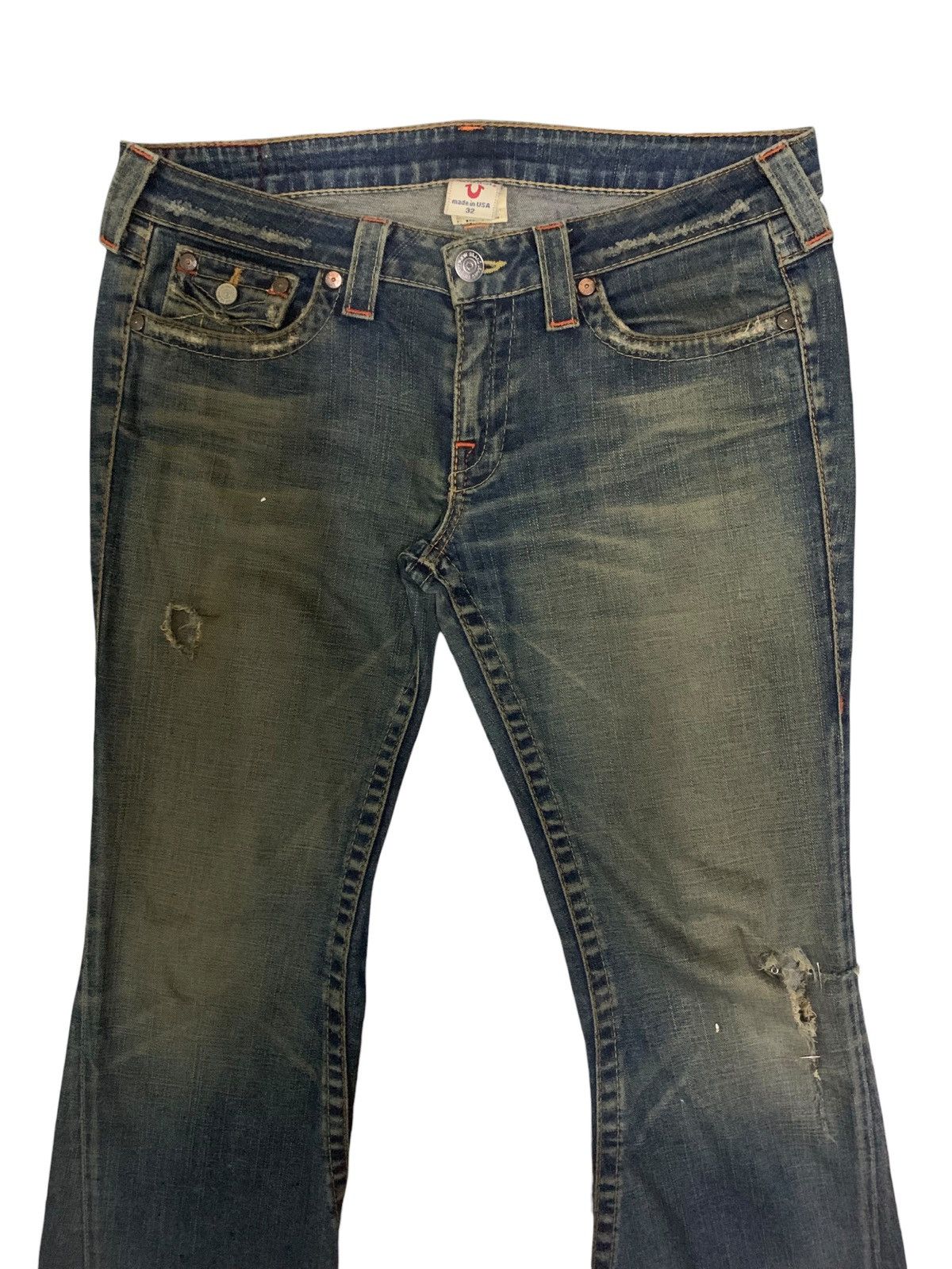 True Religion × Vintage 🔥Flare🔥 Vintage 90s True Religion Distress Bootcut Jeans Size US 34 / EU 50 - 5 Thumbnail