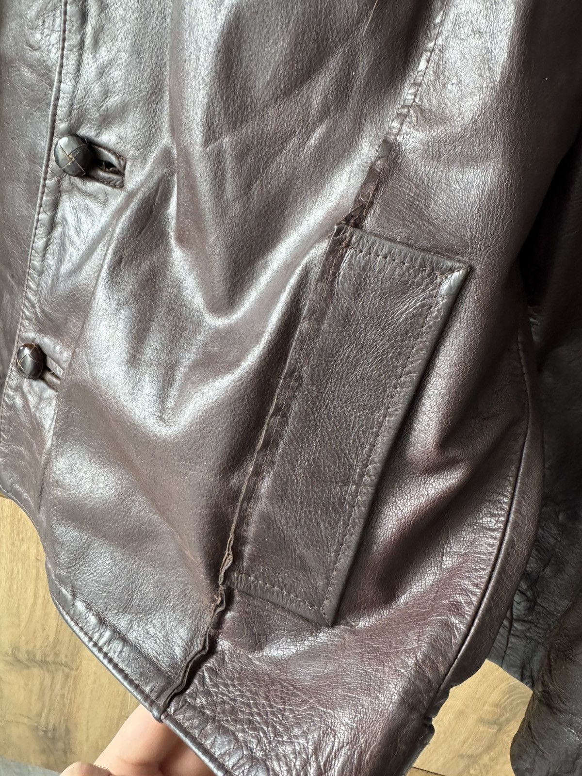 Hysteric Glamour Vintage Avant-Garde Brown/Burgundy Leather Jacket Y2K Punk Size US L / EU 52-54 / 3 - 8 Thumbnail