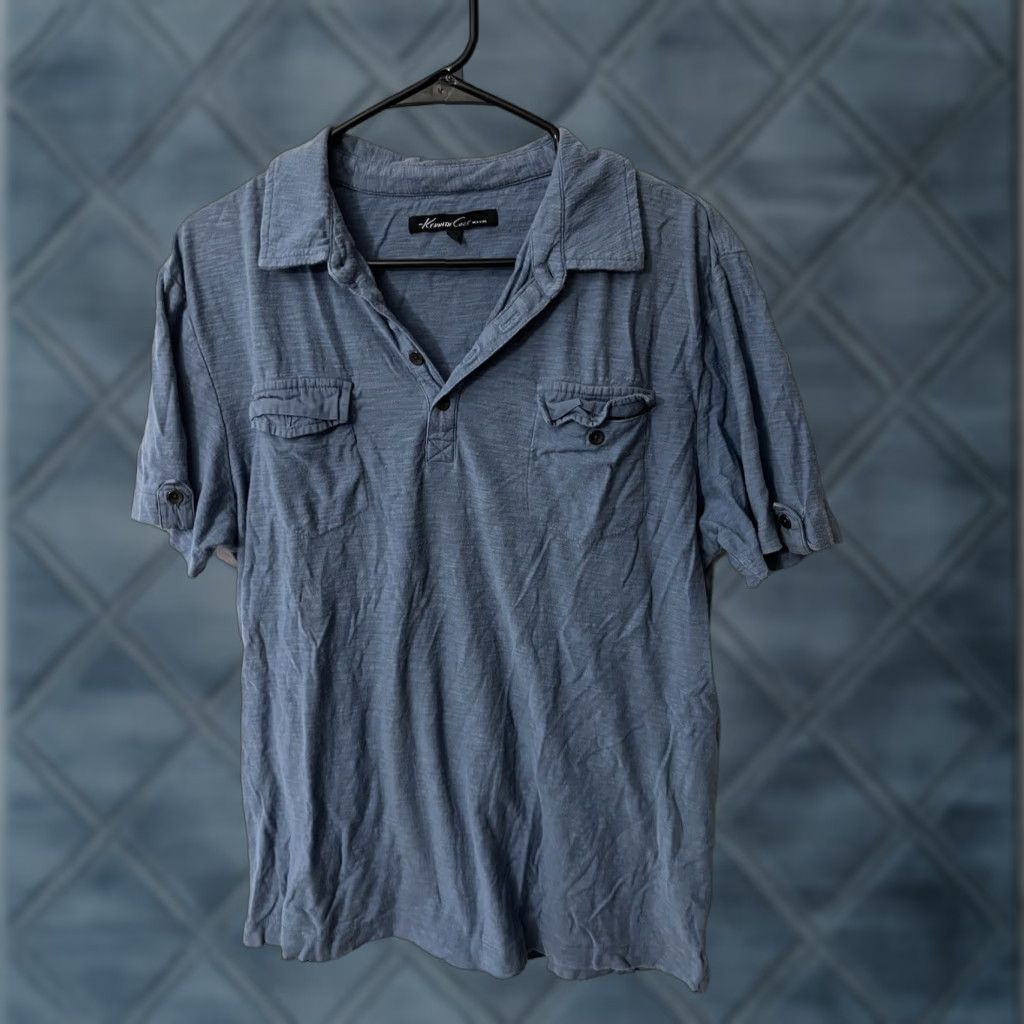 Kenneth Cole Kenneth Cole Polo Shirt Casual Men Blue Short Sleeve Golf Polo L Size Size US L / EU 52-54 / 3 - 1 Thumbnail