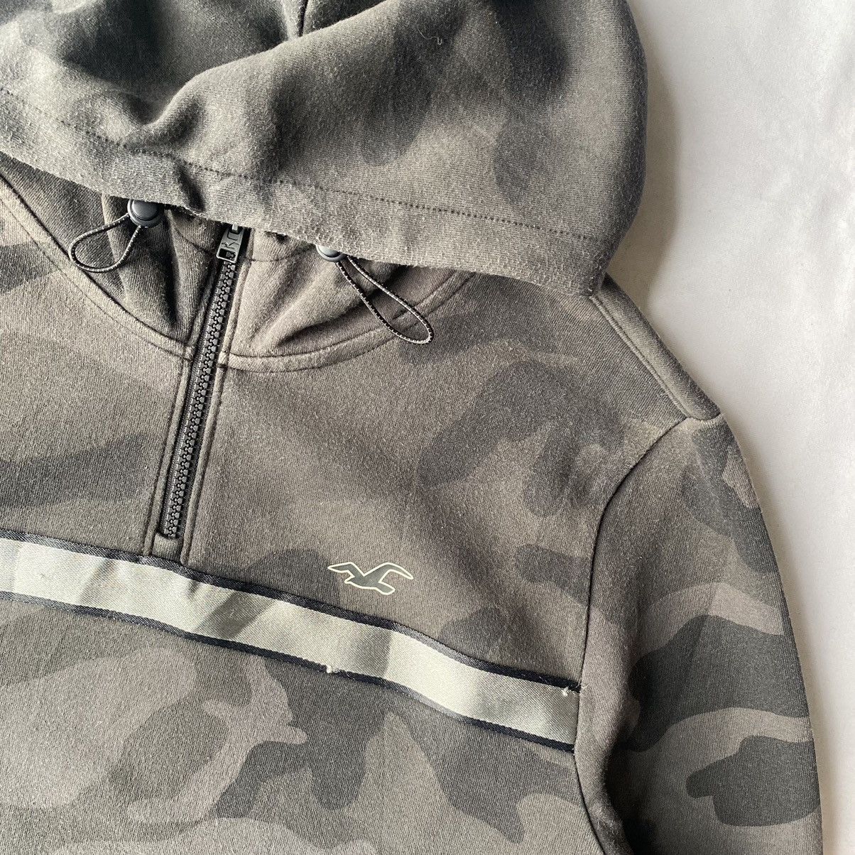 Hollister × Japanese Brand Hollister California Camo Reflective Stripe Half Zip Hoodie Size US XL / EU 56 / 4 - 3 Thumbnail