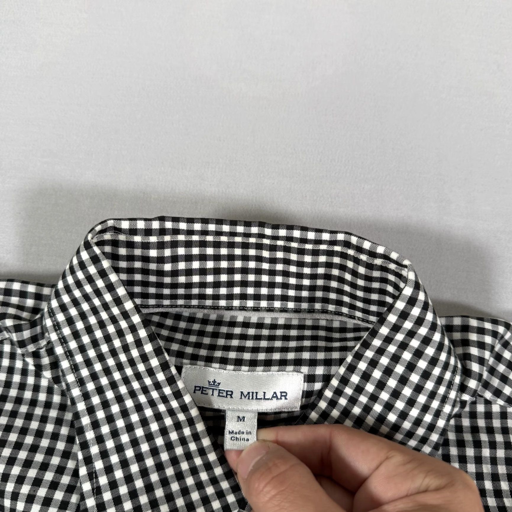 Peter Millar VINTAGE Peter Millar Shirt Men Medium Black Gingham Check Casual Stretch Button-Up Size US M / EU 48-50 / 2 - 5 Thumbnail