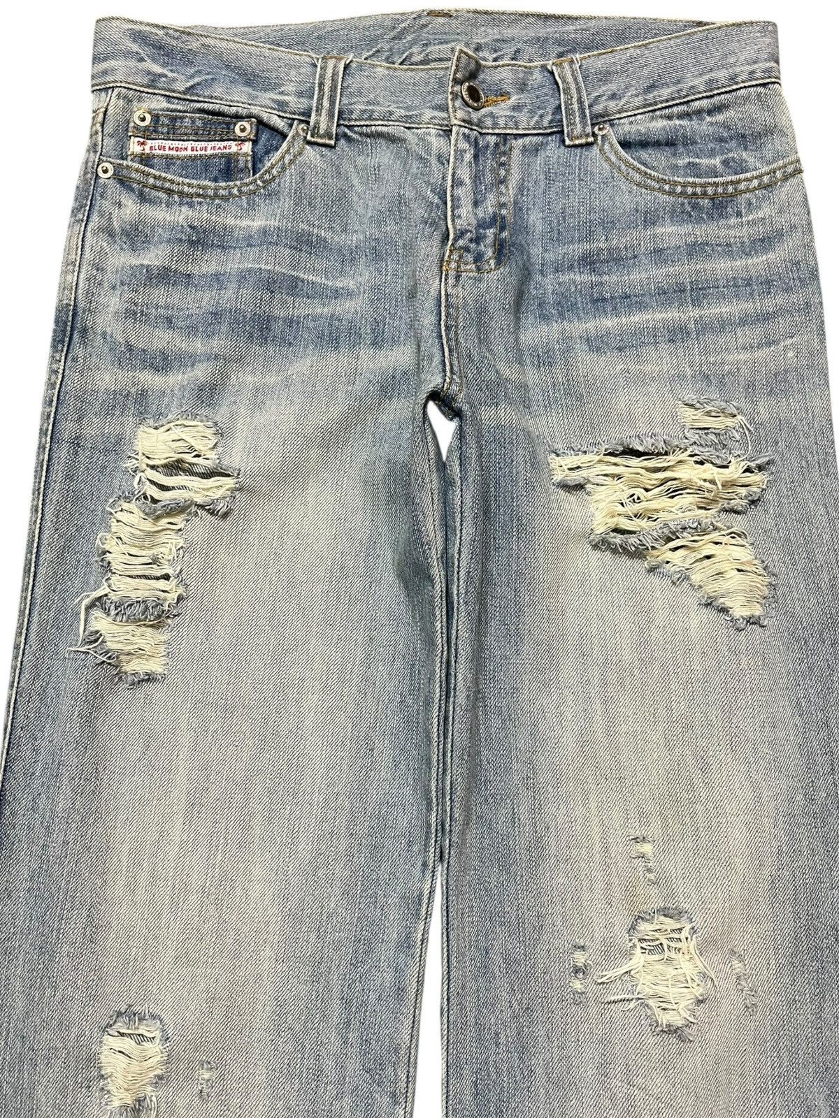 Japanese Brand Vintage Blue Moon Blue Faded Grunge Distressed Denim Size US 31 - 2 Thumbnail