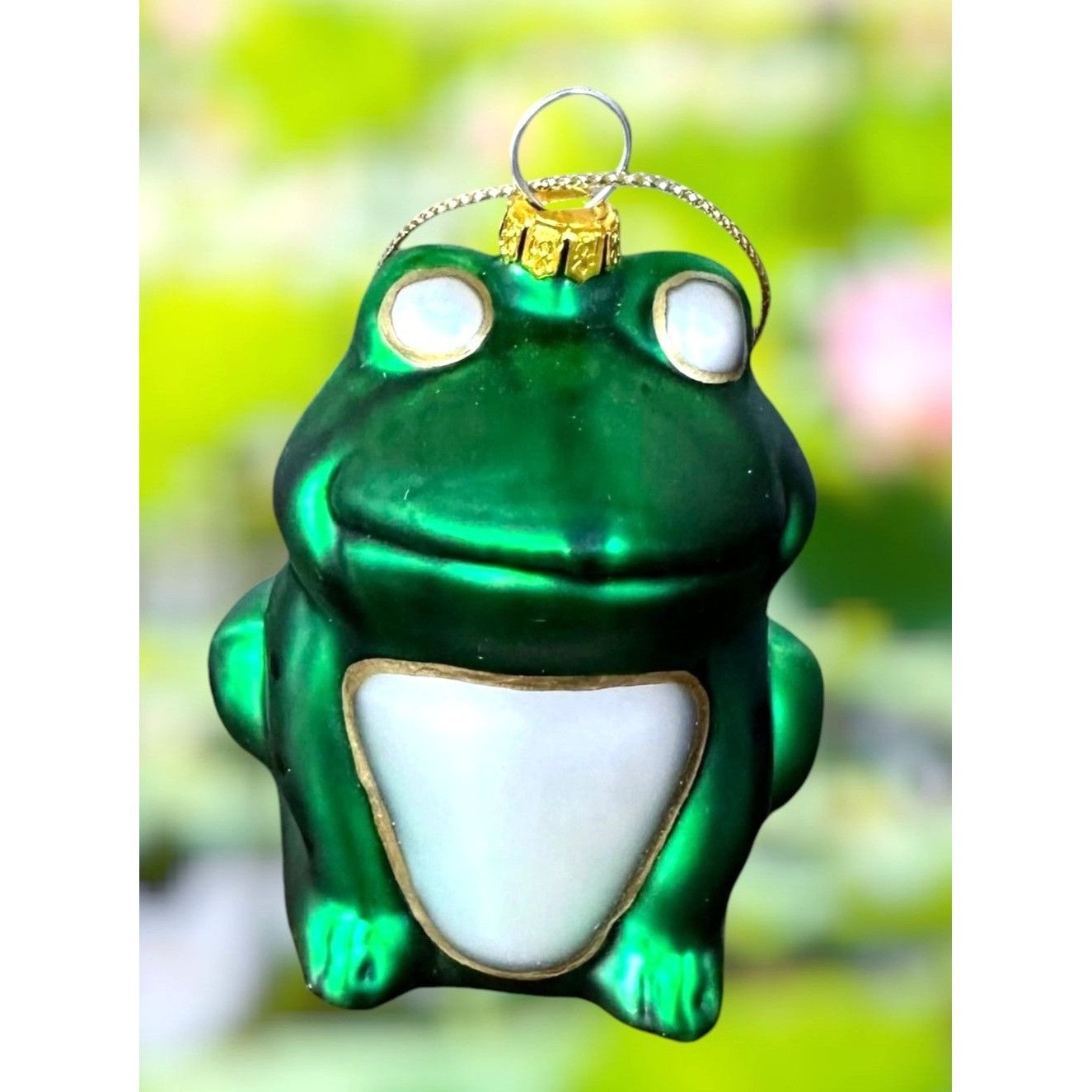 Vintage VTG Frog Ornament Glass Prince Kermit Christmas Holiday Birt Size ONE SIZE - 1 Thumbnail