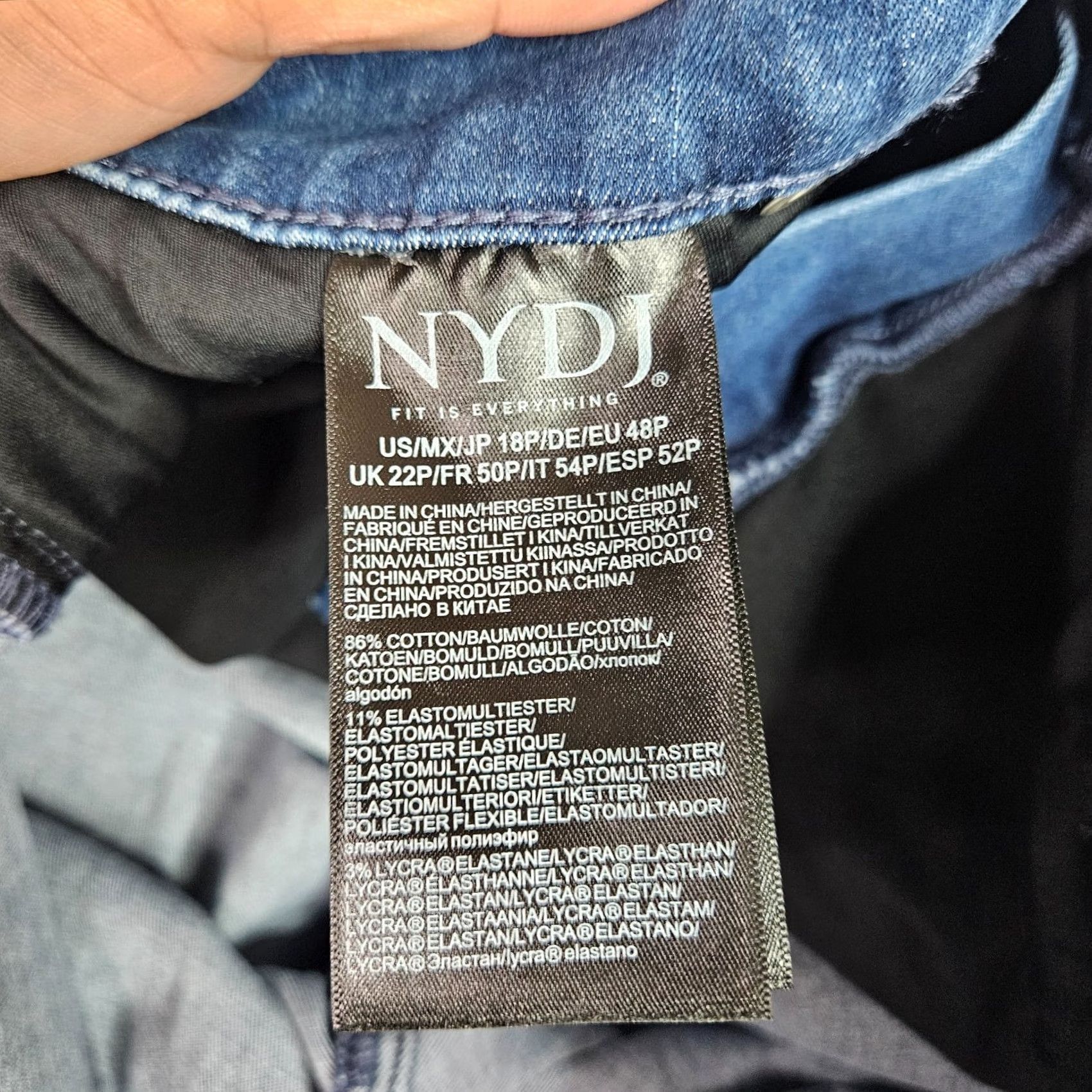 NYDJ NYDJ CURVES 360 Jeans Straight Blue 18P Womens Denim Regular Machine Washable Belted 5-Pocket Size 40" / US 18 - 4 Thumbnail