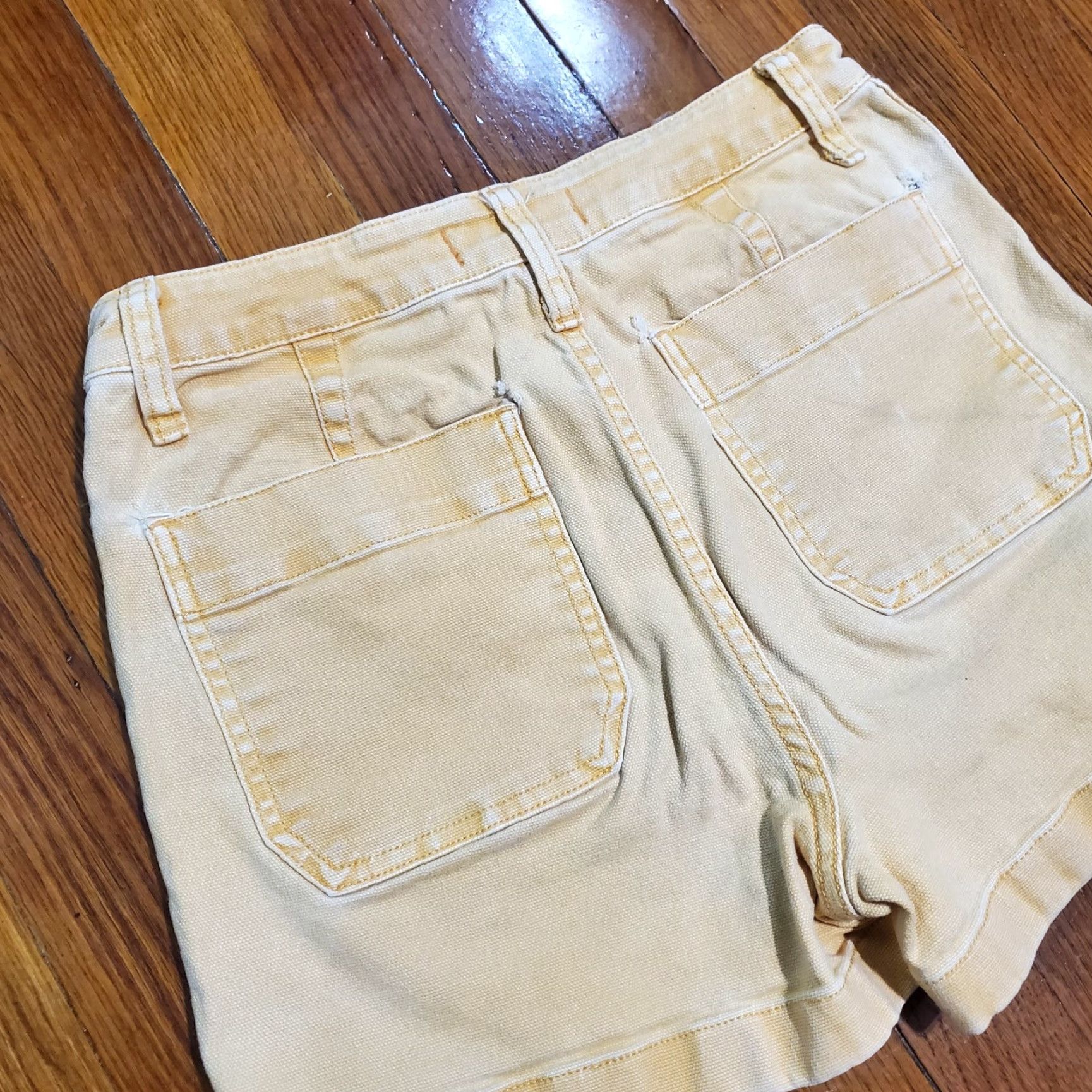Madewell Madewell Camp Shorts Casual Shirt Woman Regular Yellow Canvas 3in Inseam 26 5-Pocket Distressed Vintage No Size 26" / US 2 / IT 38 - 2 Thumbnail