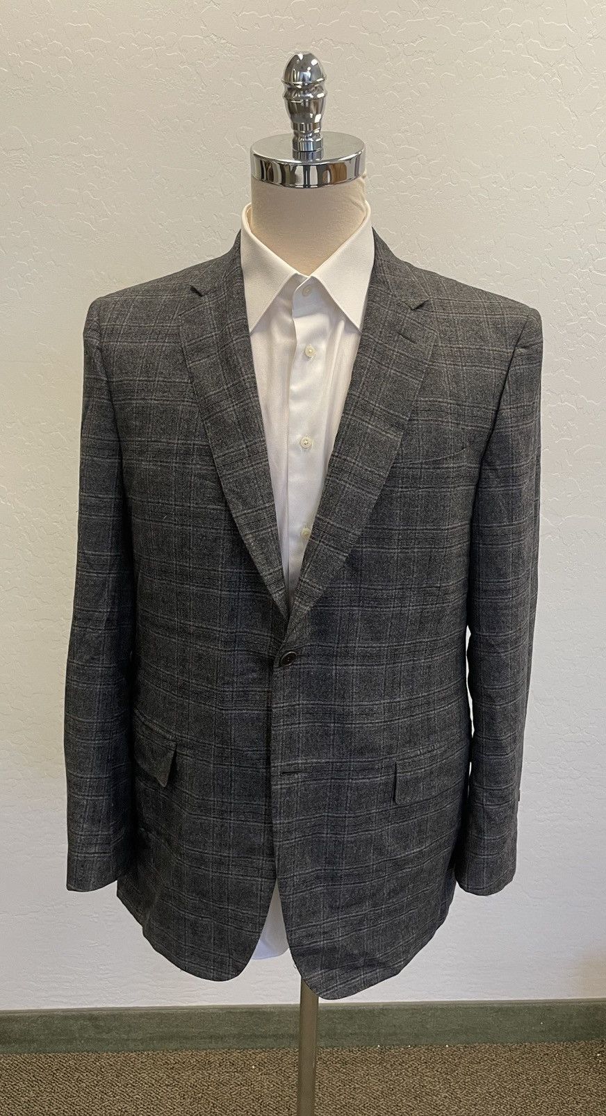 Canali Fall Weight Wool Check Jacket Size 46R - 1 Thumbnail