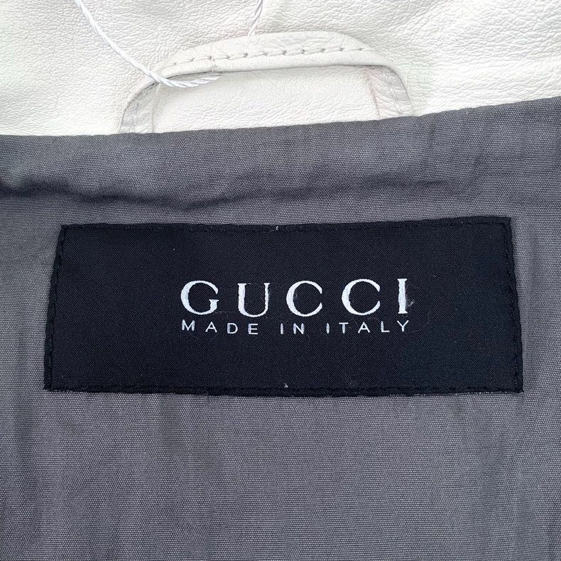 Gucci Gucci White hollow stitching jacket leather coat 2502-Nexta Size US M / EU 48-50 / 2 - 5 Thumbnail