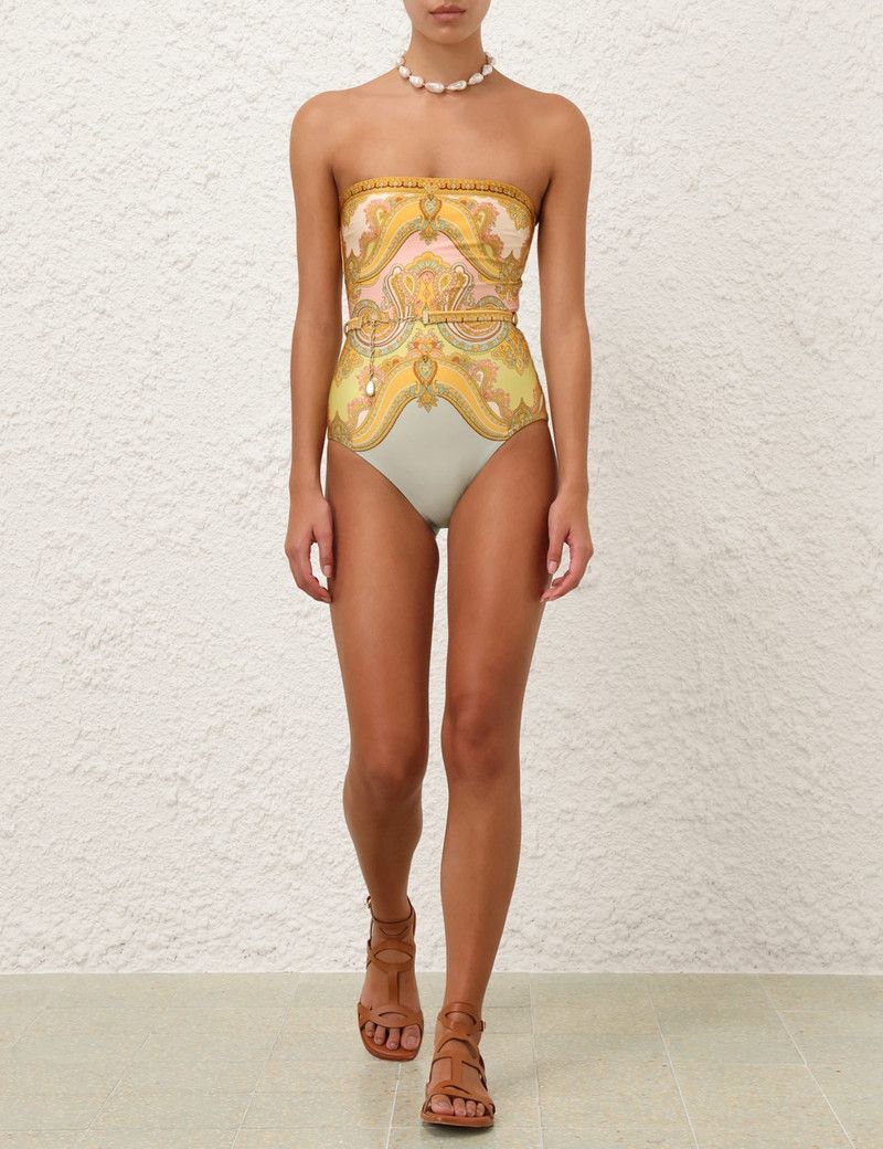 Zimmermann oc11z0226 Maxine Chain Trim Bandeau Swimwear in Multicolor Size L / US 10 / IT 46 - 5 Thumbnail