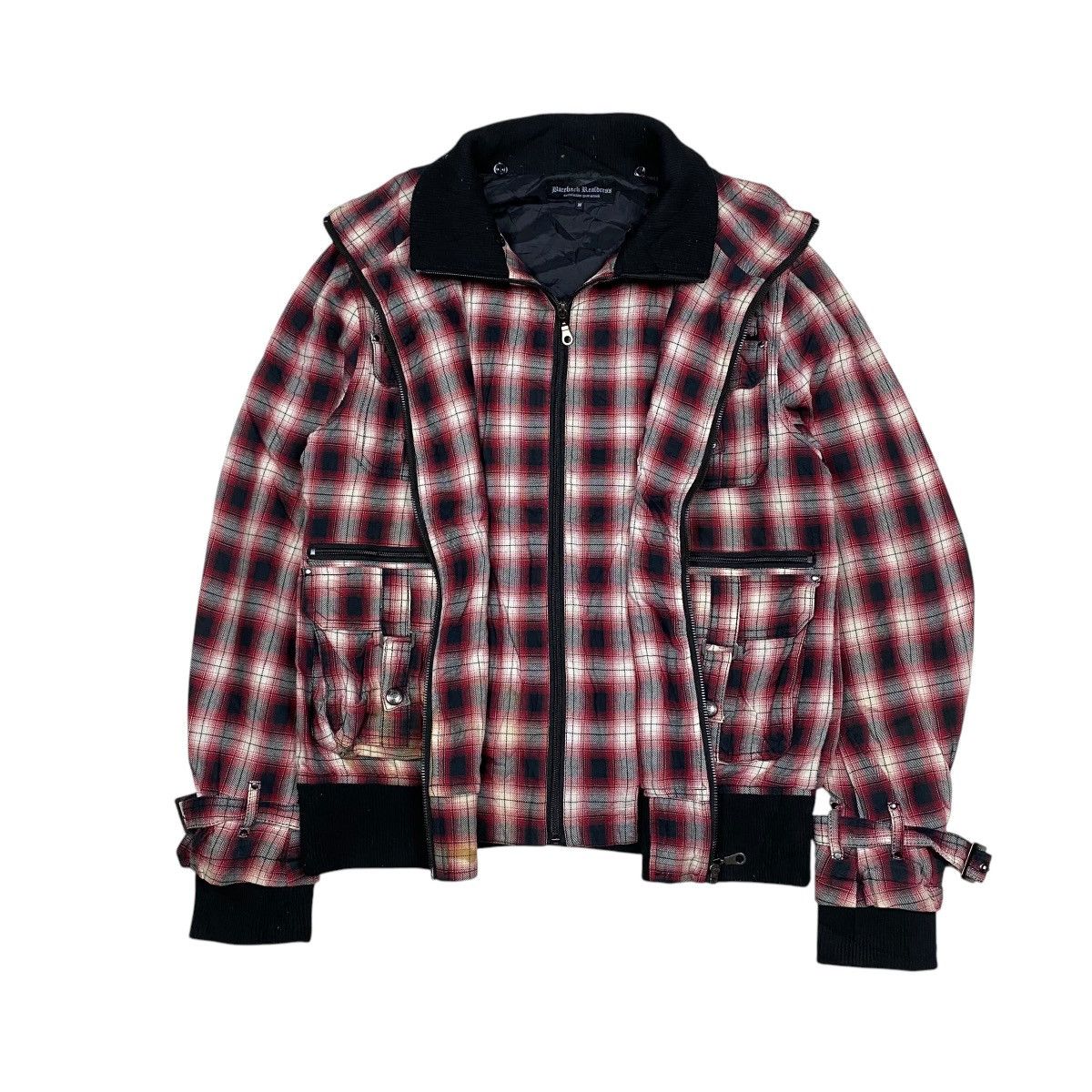 If Six Was Nine × Japanese Brand × Le Grande Bleu (L.G.B.) Bareback Realdress Shadow Plaid Bondage Cargo Jacket Size US M / EU 48-50 / 2 - 8 Thumbnail