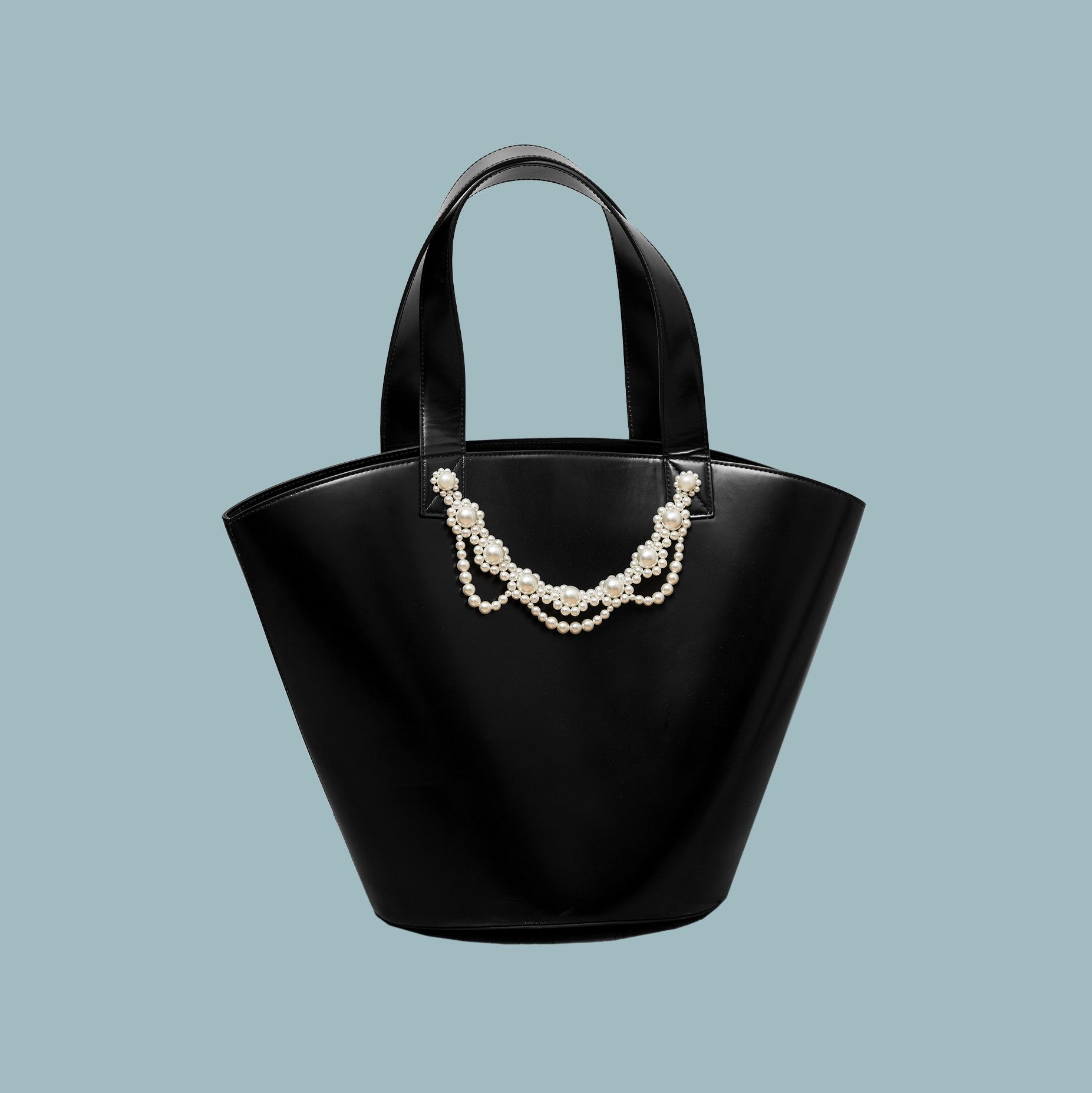 Simone Rocha SIMONE ROCHA BLACK LEATHER PURSE BAG Crystal Embellishments Size ONE SIZE - 1 Thumbnail