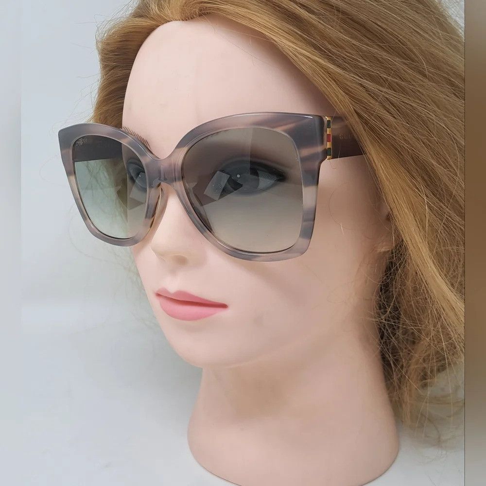 Gucci NWT Gucci Women's Sunglasses Marble Gray Square Full Rim GG Size ONE SIZE - 4 Thumbnail