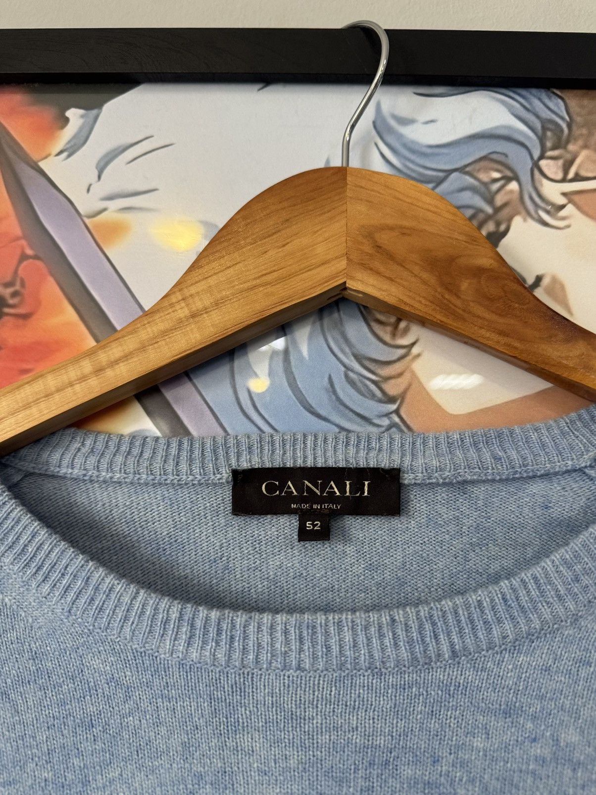 Canali Canali Mens Wool and cashmere sweater Size US M / EU 48-50 / 2 - 6 Thumbnail