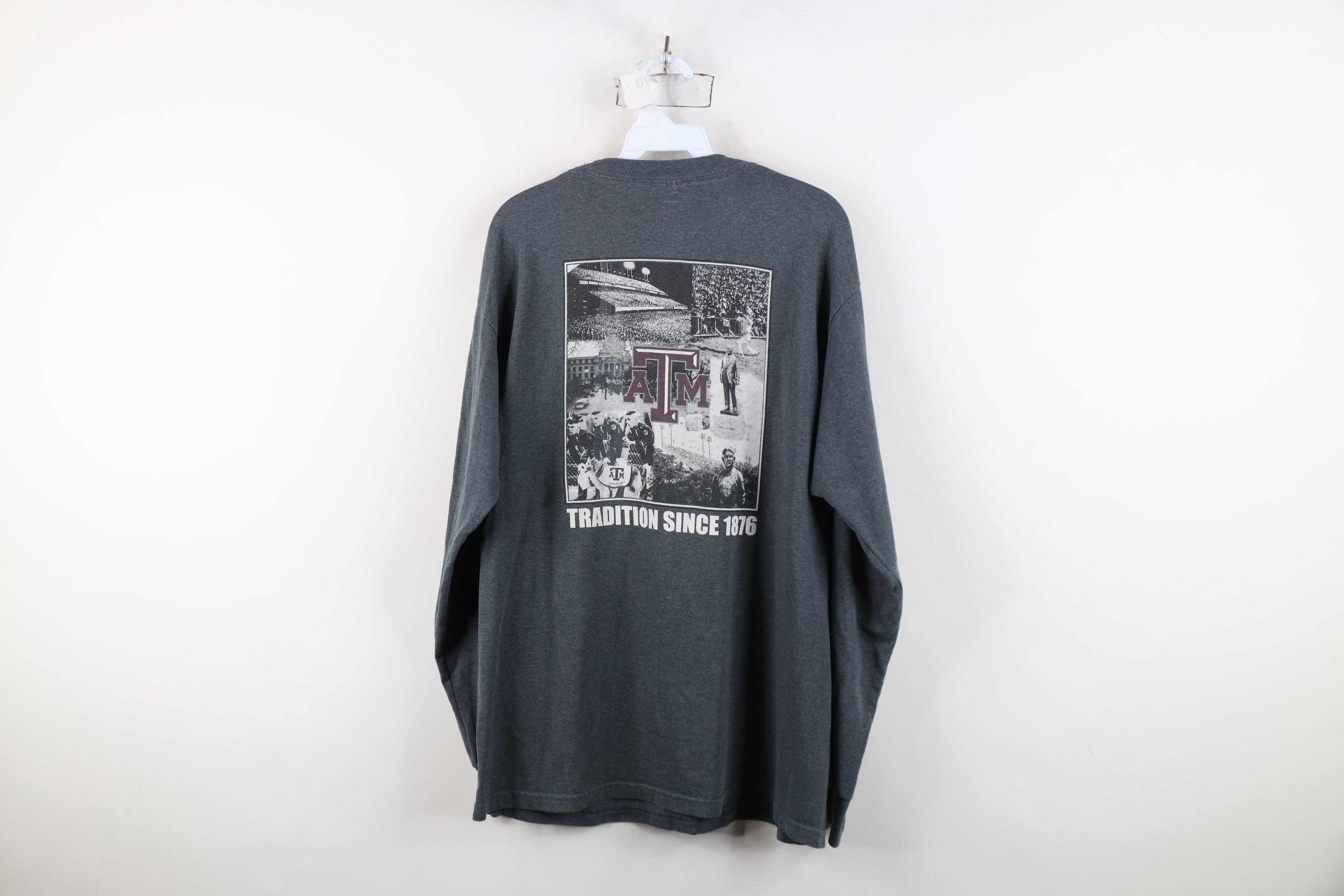 Vintage Vintage Spell Texas A&M University Long Sleeve T-Shirt Gray Size US L / EU 52-54 / 3 - 11 Thumbnail