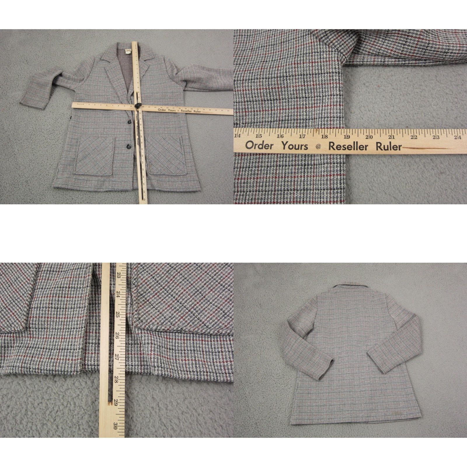 Vintage VINTAGE Montgomery Ward Blazer Jacket Womens 14 Plaid Red Black Gray 50s 60s Size XL / US 12-14 / IT 48-50 - 8 Thumbnail