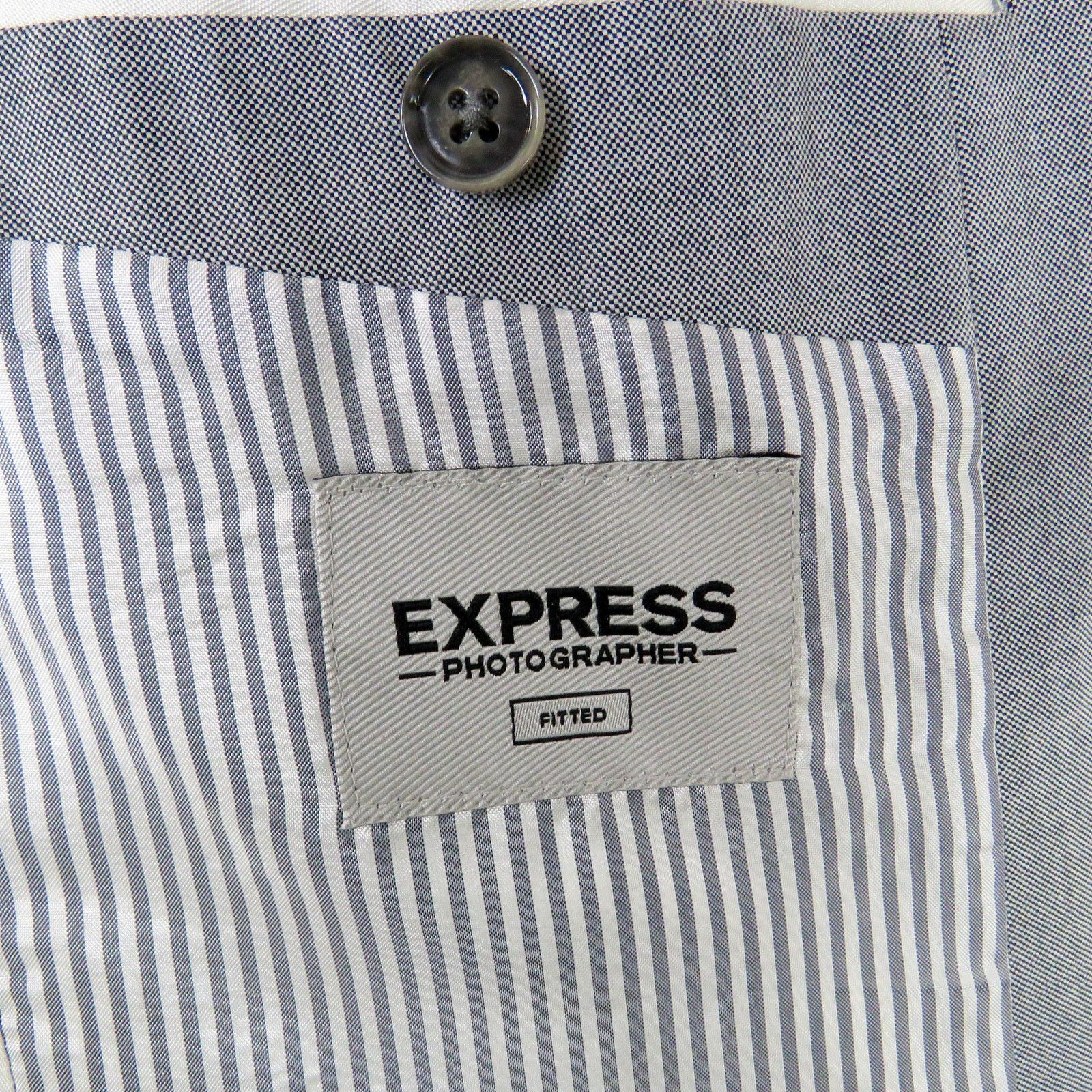 Express Express Photographer Gray Fitted Suit Jacket and Vest Small Size 40R - 6 Thumbnail