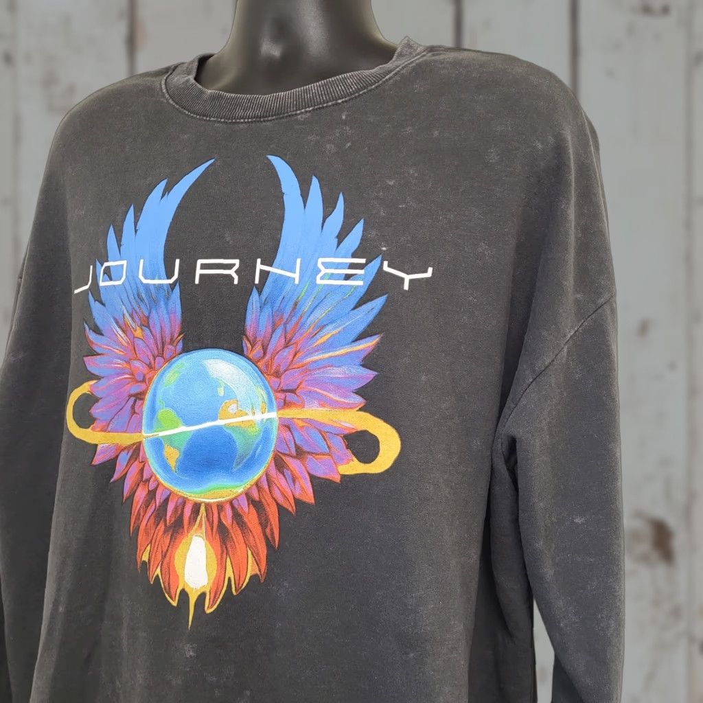 Vintage VINTAGE Journey Sweatshirt Band Graphic Black 2XL Adult Unisex Crew Neck Long Sleeve Music Tour Tee Size US XXL / EU 58 / 5 - 1 Thumbnail