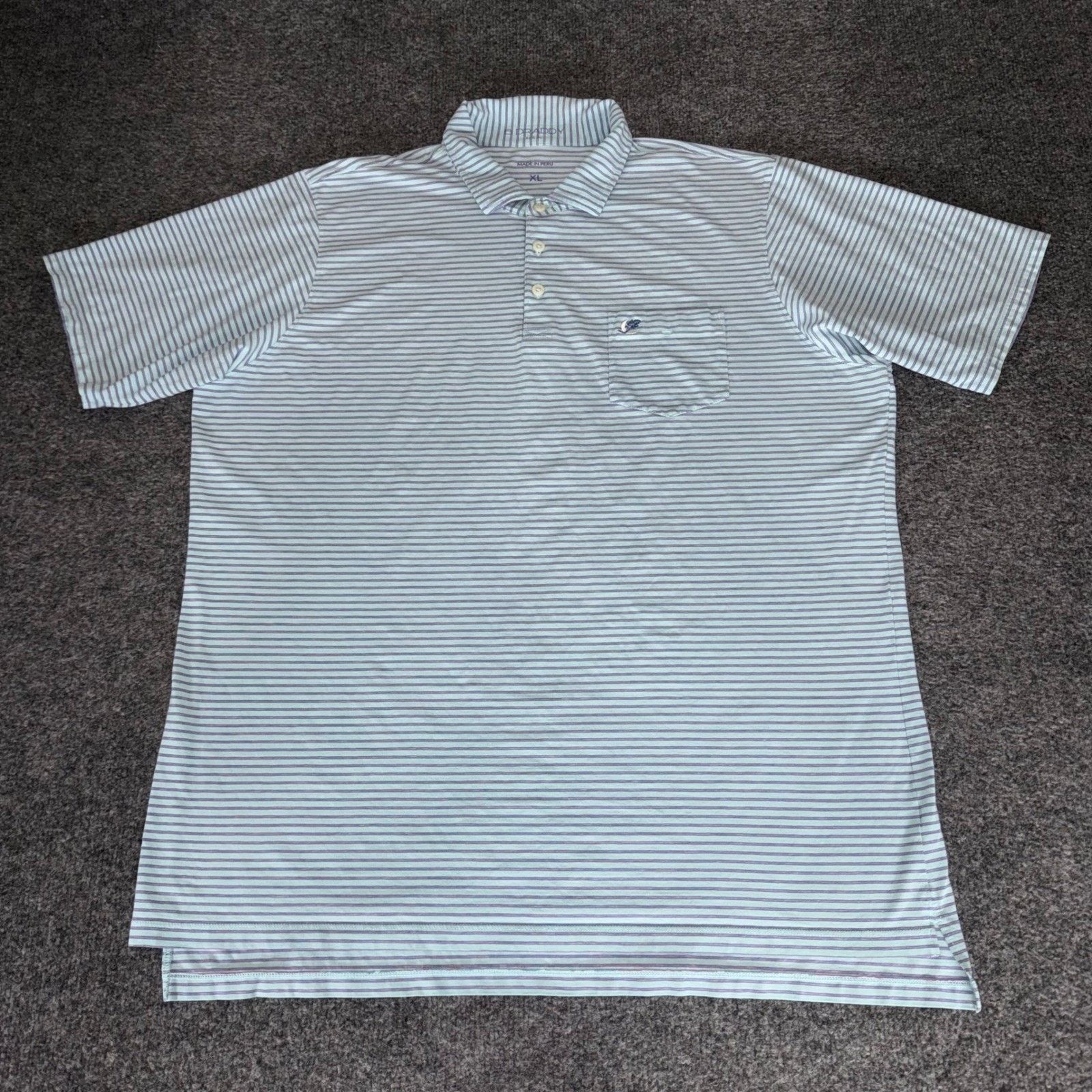 Other B Draddy Mens XL Pima Striped Polo Shirt Short Sleeve Blue Size US XL / EU 56 / 4 - 1 Thumbnail