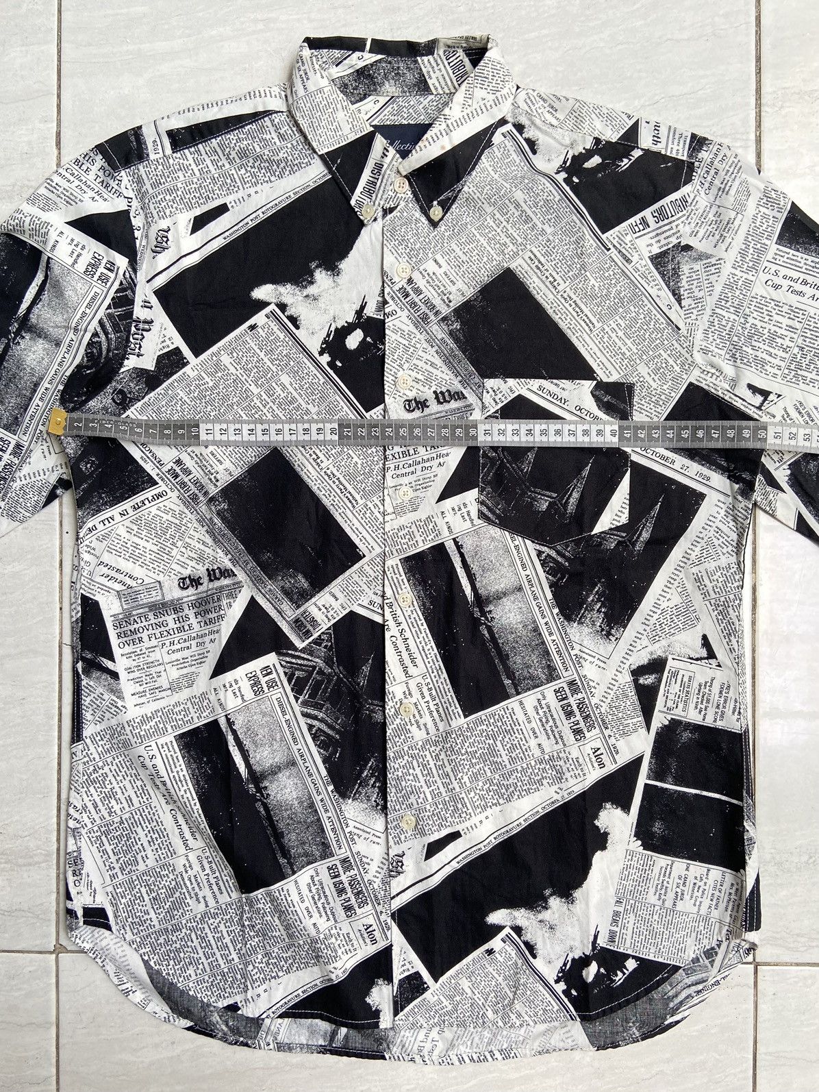 Japanese Brand COLLECTIVE Newspaper Printed Patterned Shirt Size US S / EU 44-46 / 1 - 8 Thumbnail