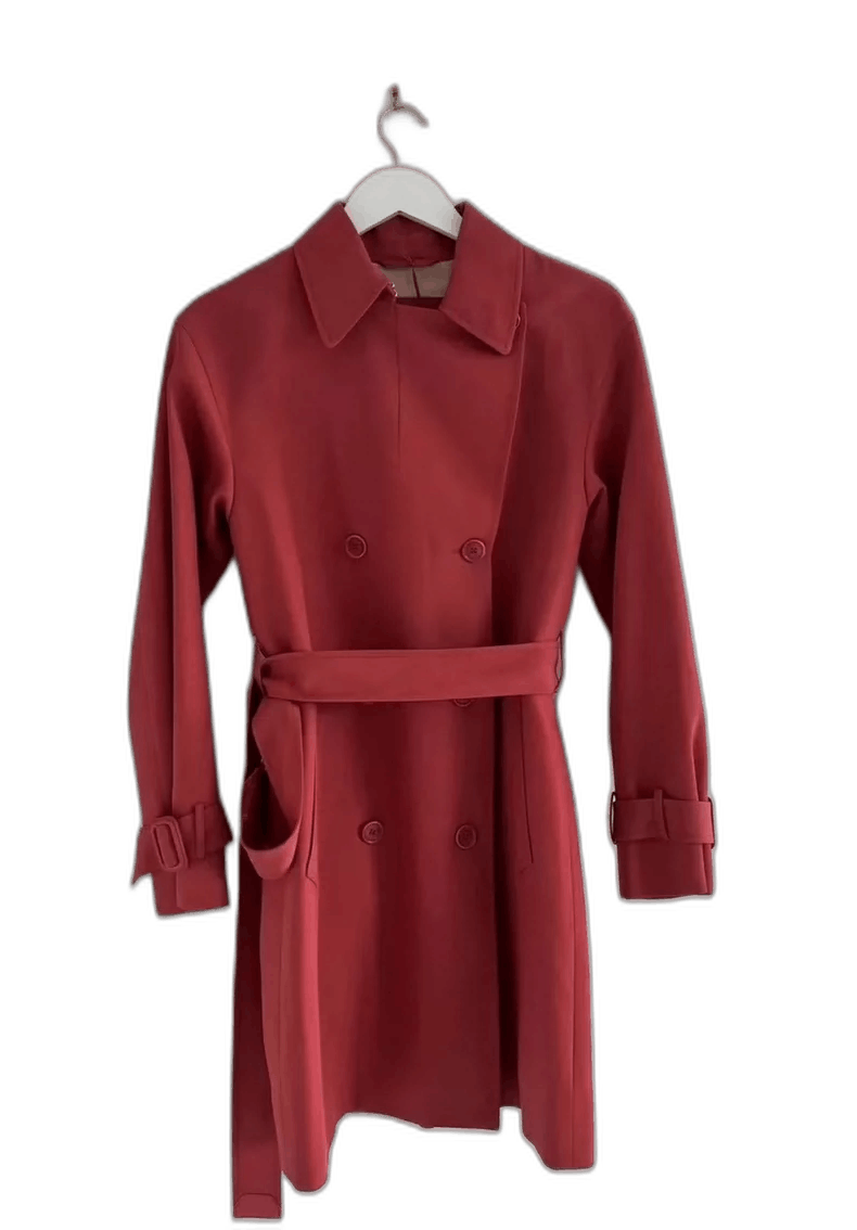 Ermenegildo Zegna Loro Piana Red Wool Trench Coat- Size US L / EU 52-54 / 3 - 1 Thumbnail