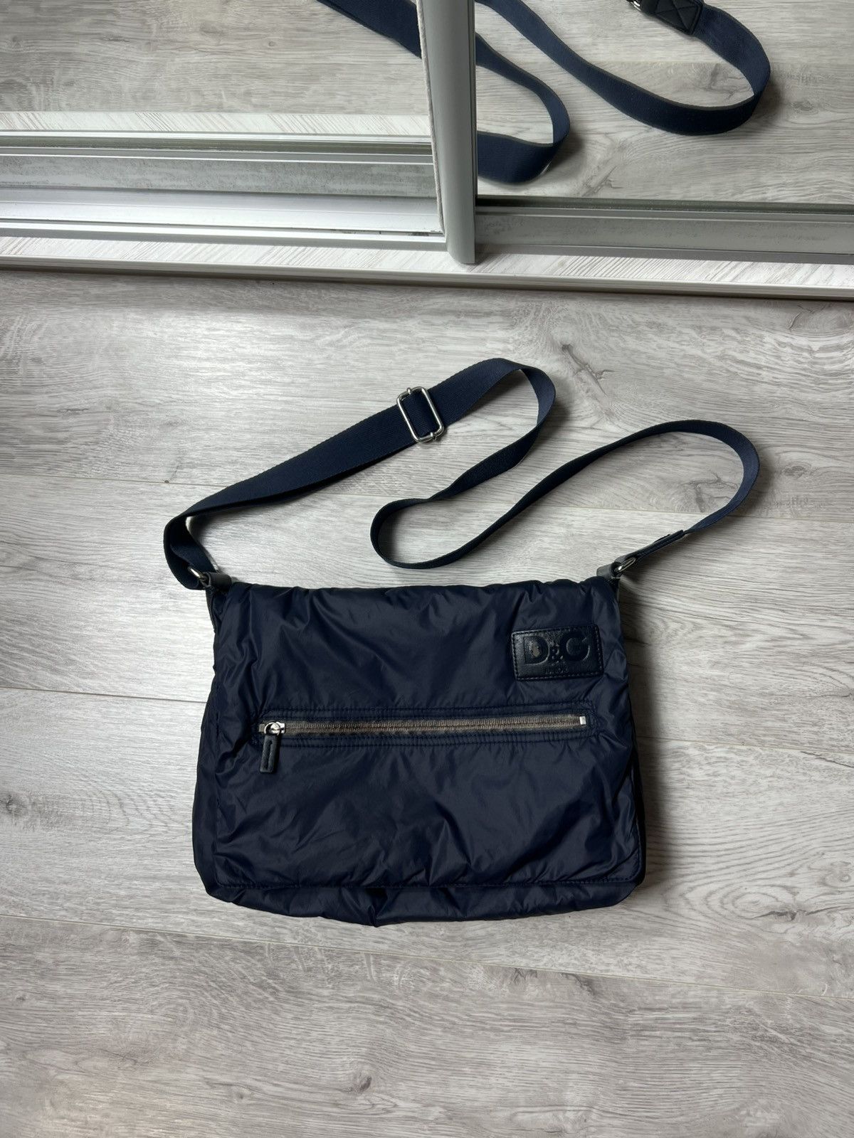 Dolce Gabbana Messenger Bag Y2K Style Crossbody in Blue, Men's