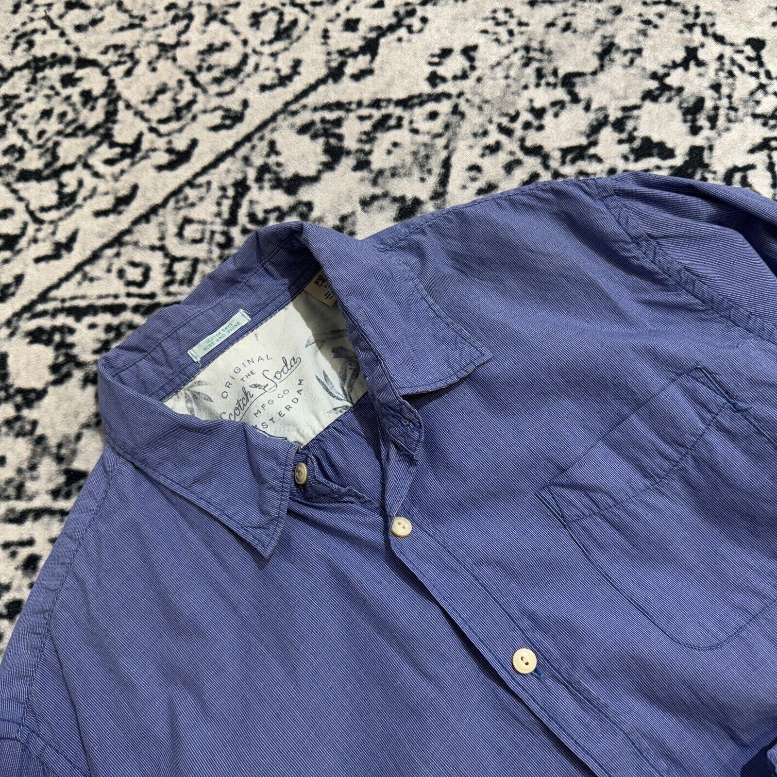 Scotch & Soda × Vintage Vintage Scotch Soda Unisex Blue Cotton Shirt Size L Y2K 90s Size US L / EU 52-54 / 3 - 11 Thumbnail
