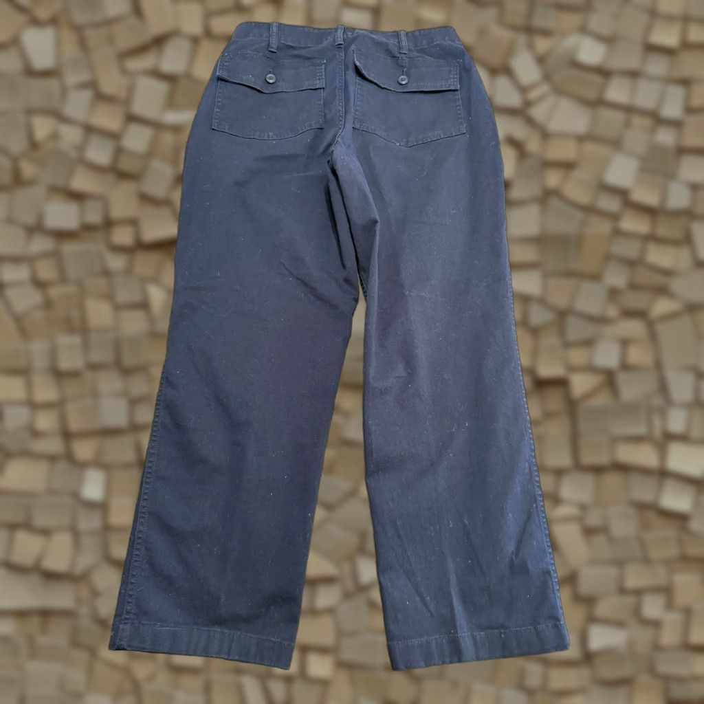 Lands' End Lands' End Pants Women's 12 Petite Navy Blue Denim Straight Leg Pockets Size 34" / US 12 / IT 48 - 1 Thumbnail