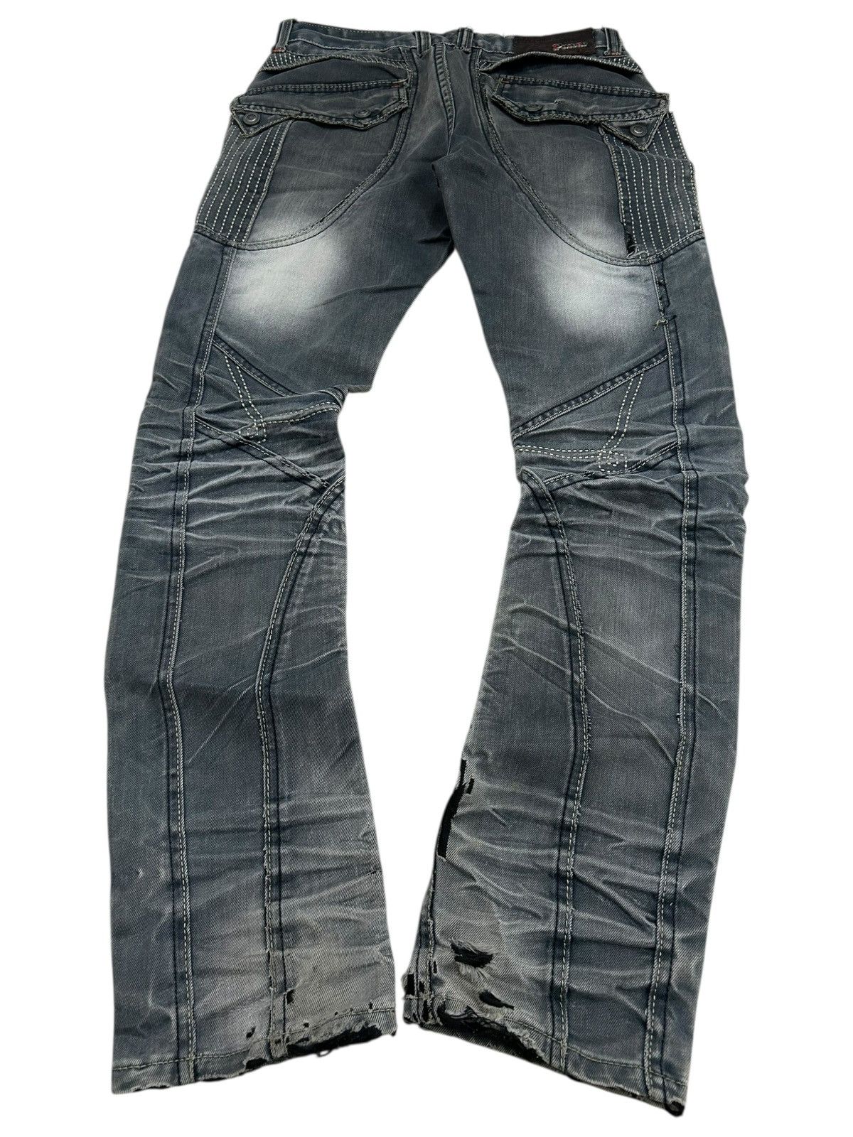 GOSTAR DE FUGA × Hysteric Glamour × Japanese Brand Pilibao Japan Made Biker Jean Multipocket Distressed Padded Size US 31 - 2 Thumbnail