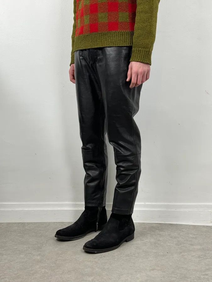 Marithe + Francois Girbaud 2000s Marithé + François Girbaud Black Leather Pants Size 26" / US 2 / IT 38 - 2 Thumbnail