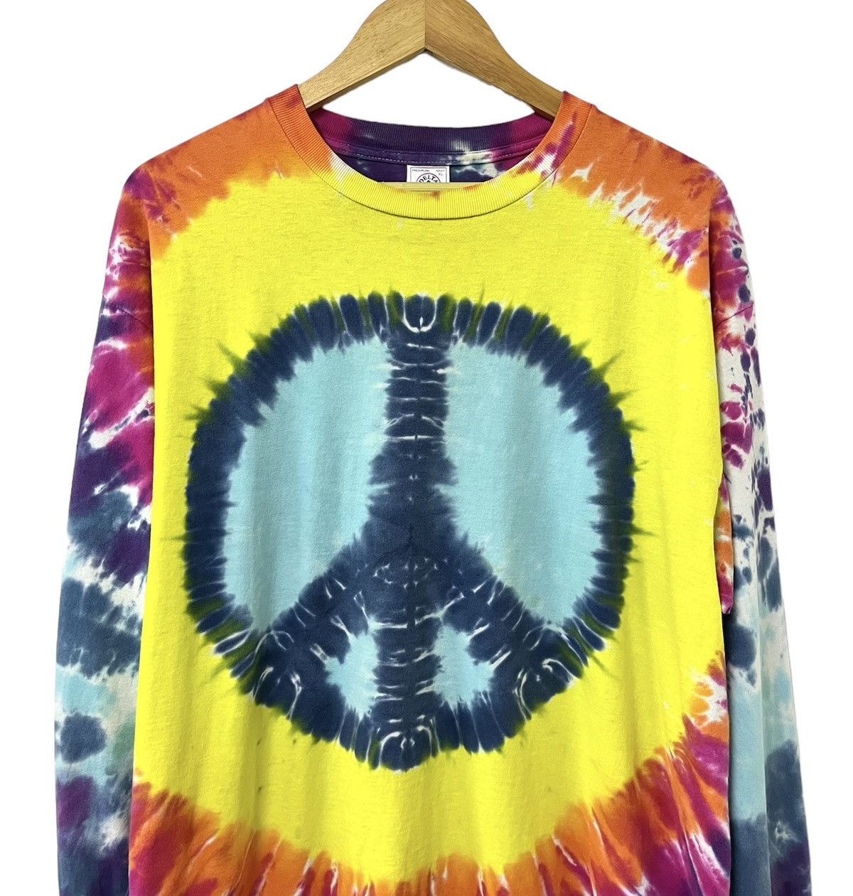 Vintage VINTAGE 00s PEACE SIGN HIPPIE TIE DYE JOHN LENNON SHIRT Size US XL / EU 56 / 4 - 4 Thumbnail