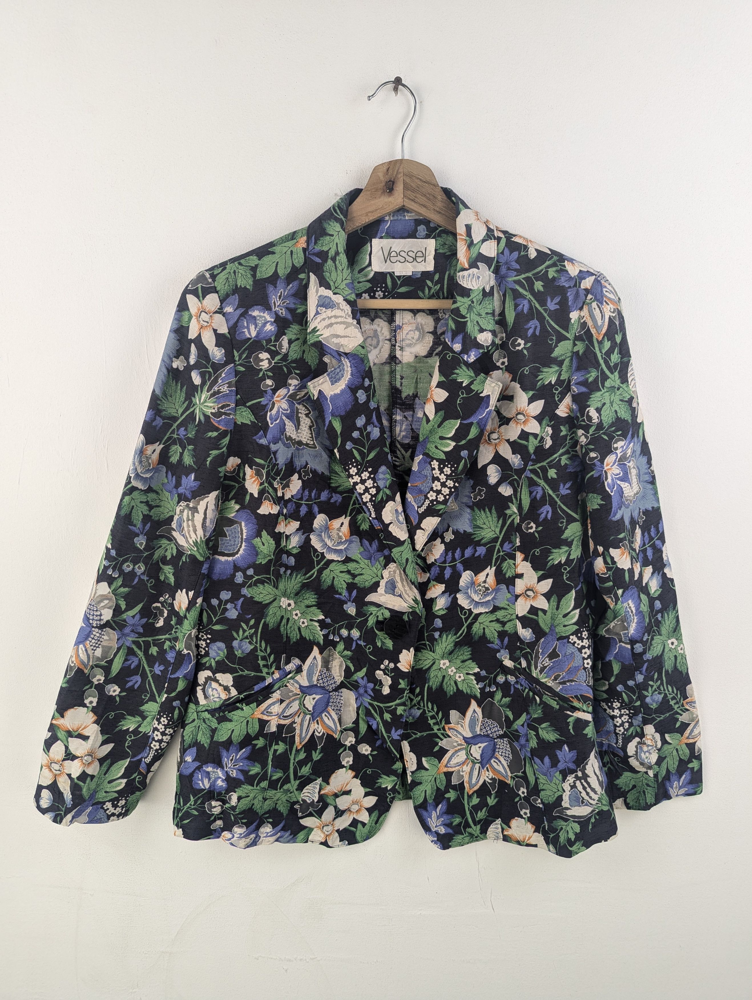 Japanese Brand Vintage Blazer Jacket Floral Motif Transparent Size M / US 6-8 / IT 42-44 - 1 Thumbnail
