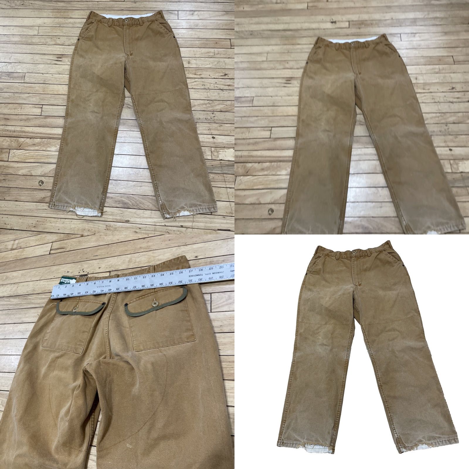 SafTbak VINTAGE SAFTBAK Hunting Pants Mens 34x29 Brown USA Made Canvas Distressed Lined Straight Front Pocket Zipper Button Size US 34 / EU 50 - 10 Thumbnail