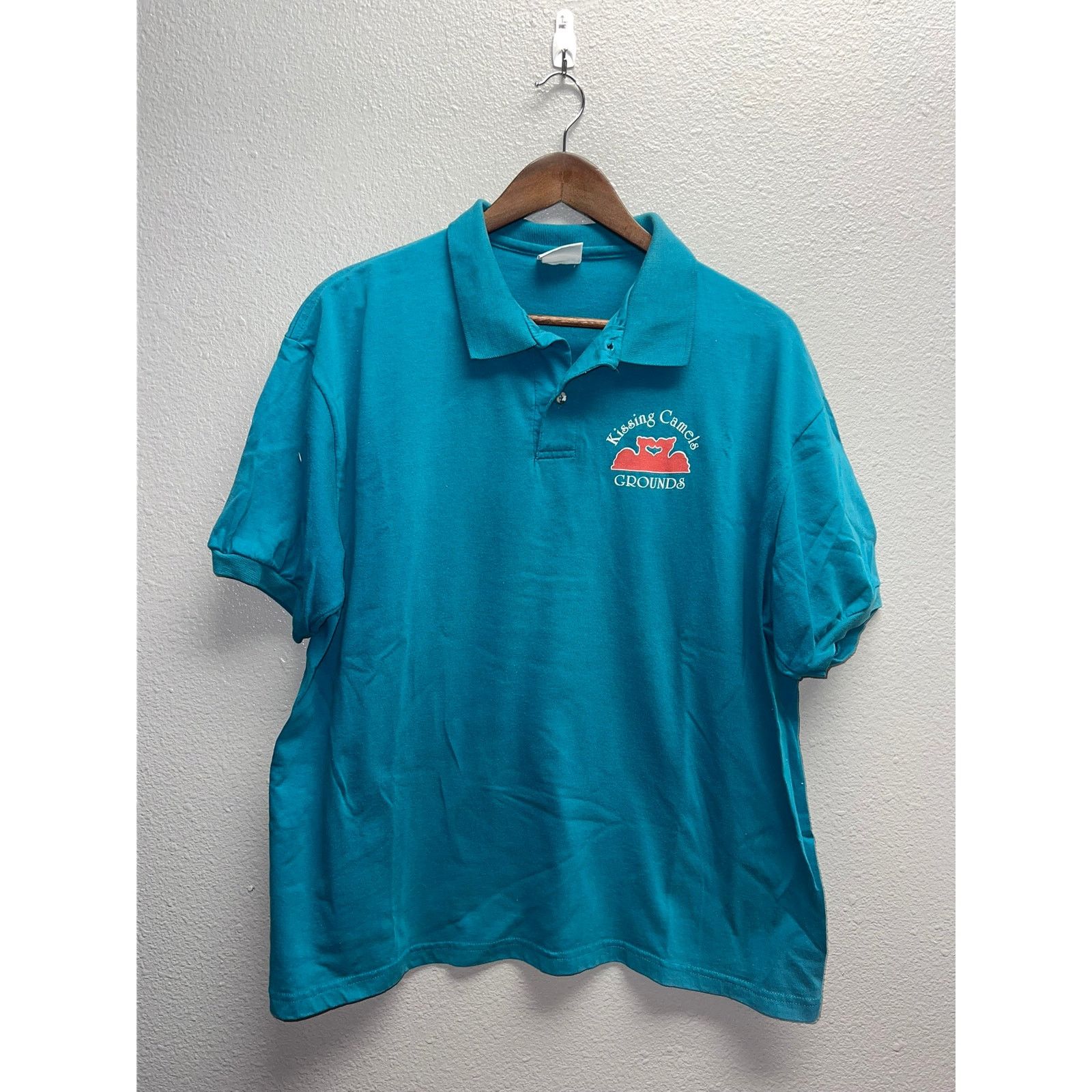 Vintage Vintage Kissing Camels Golf Polo Grounds Golfing Teal Shirt Size US L / EU 52-54 / 3 - 1 Thumbnail
