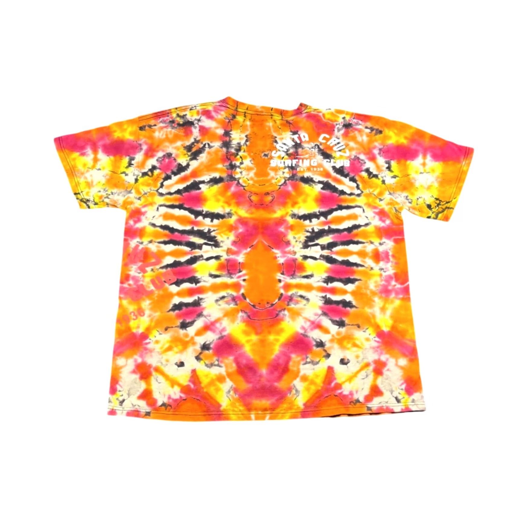 Vintage Santa Cruz Surfing Club T-Shirt Orange Pink Yellow Mens XL Short Sleeve Size US XL / EU 56 / 4 - 2 Thumbnail