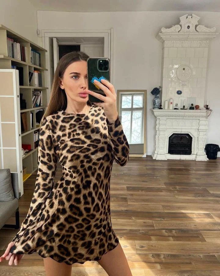 Designer Leopard Print Mini Women Dress y2k Size S / US 4 / IT 40 - 3 Thumbnail