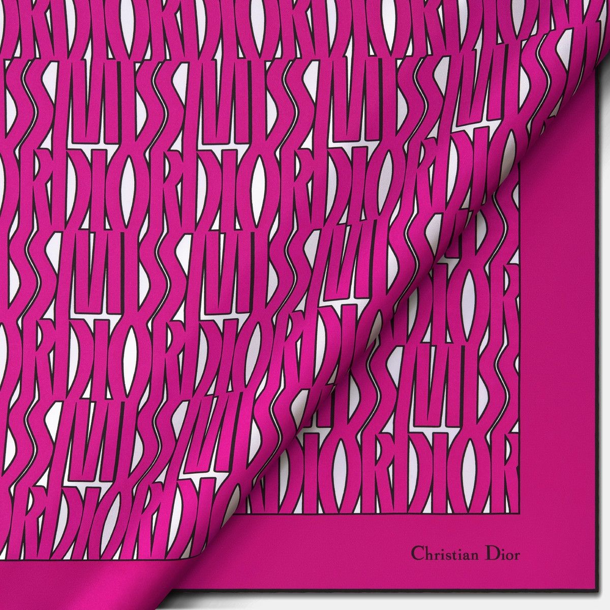 Dior o1bcso1str0226 Size:OS/90 Square Scarf in White/Pink Size ONE SIZE - 4 Thumbnail
