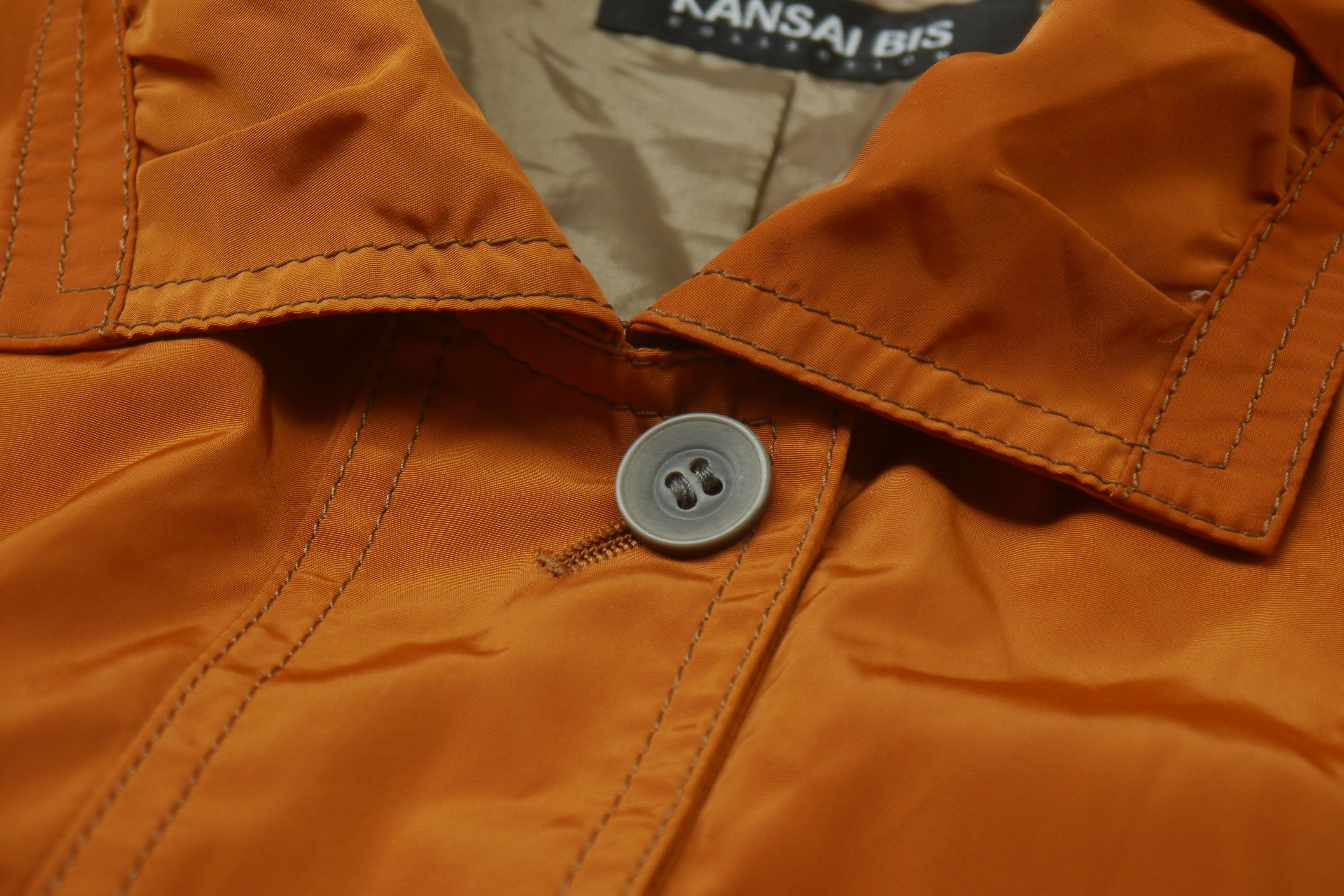 Kansai Yamamoto (J824) Kansai Bis Collection Orange Polyester Coat Sz 9 Size S / US 4 / IT 40 - 2 Thumbnail