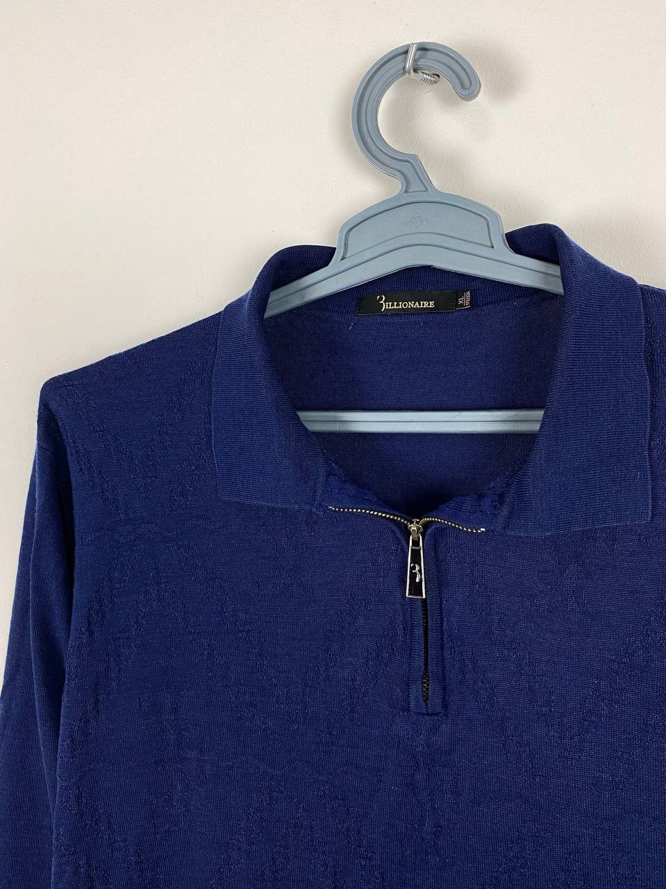 Billionaire Couture Billionaire Wool Polo Sweater Logo Navy Made In Italy Size US XL / EU 56 / 4 - 4 Thumbnail