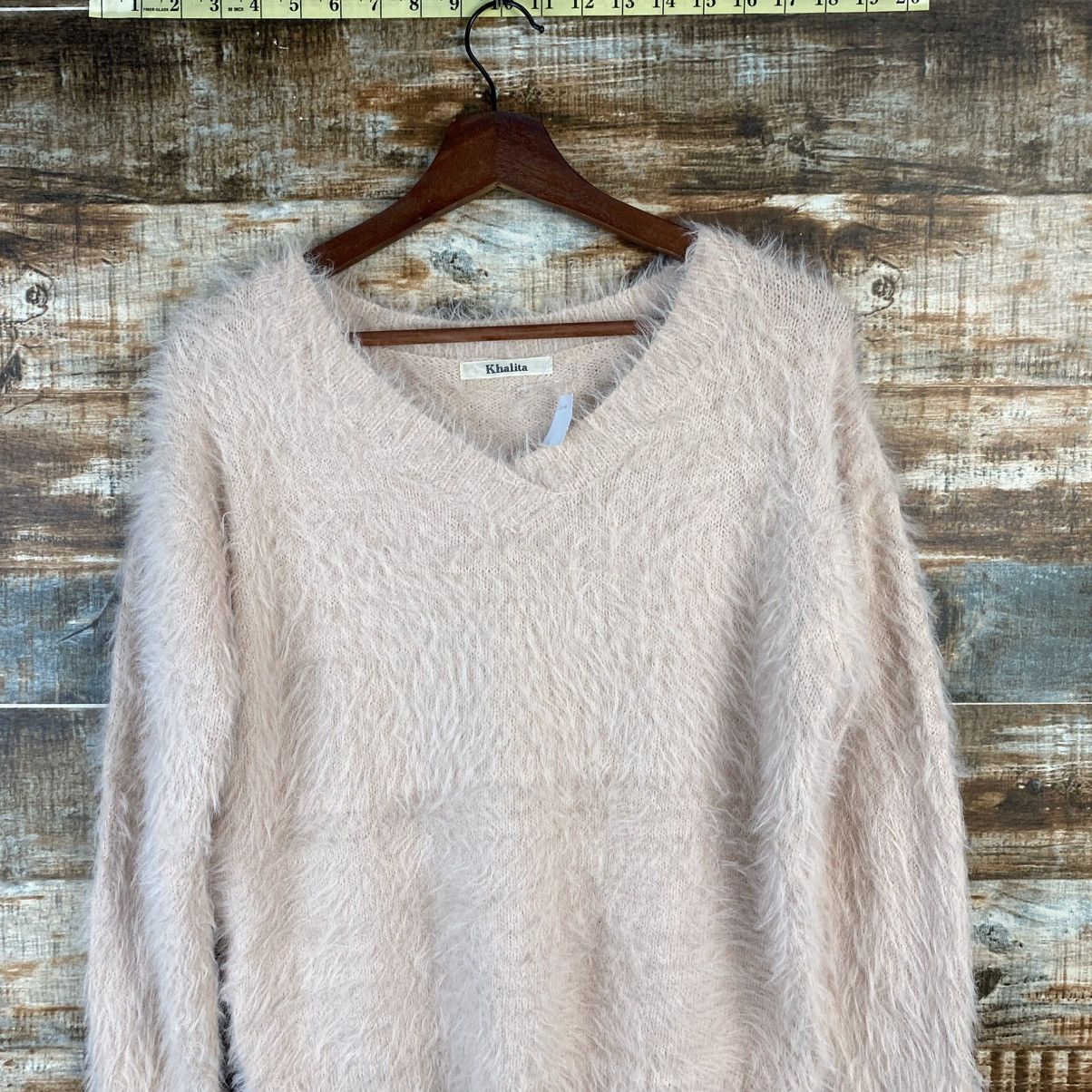 Japanese Brand DL Khalita Pink fur shaggy Knitwear #C1063 Size M / US 6-8 / IT 42-44 - 2 Thumbnail