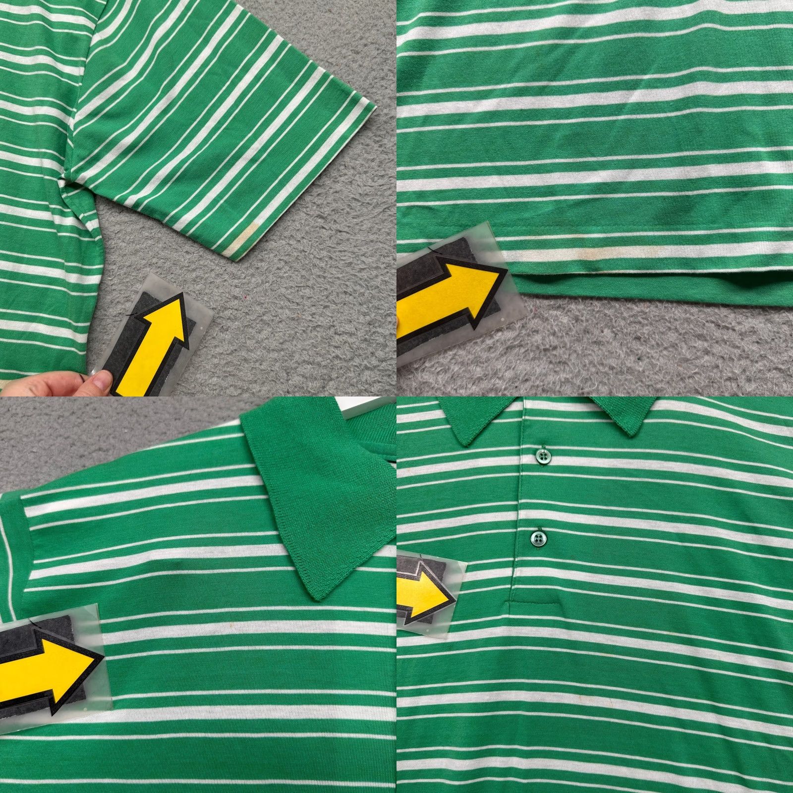 Vintage VINTAGE The Sun Beater Deans Polo Shirt Mens XL Striped Green Hong Kong Polo Shirt XL Mens Green Deans 80s Size US XL / EU 56 / 4 - 8 Thumbnail