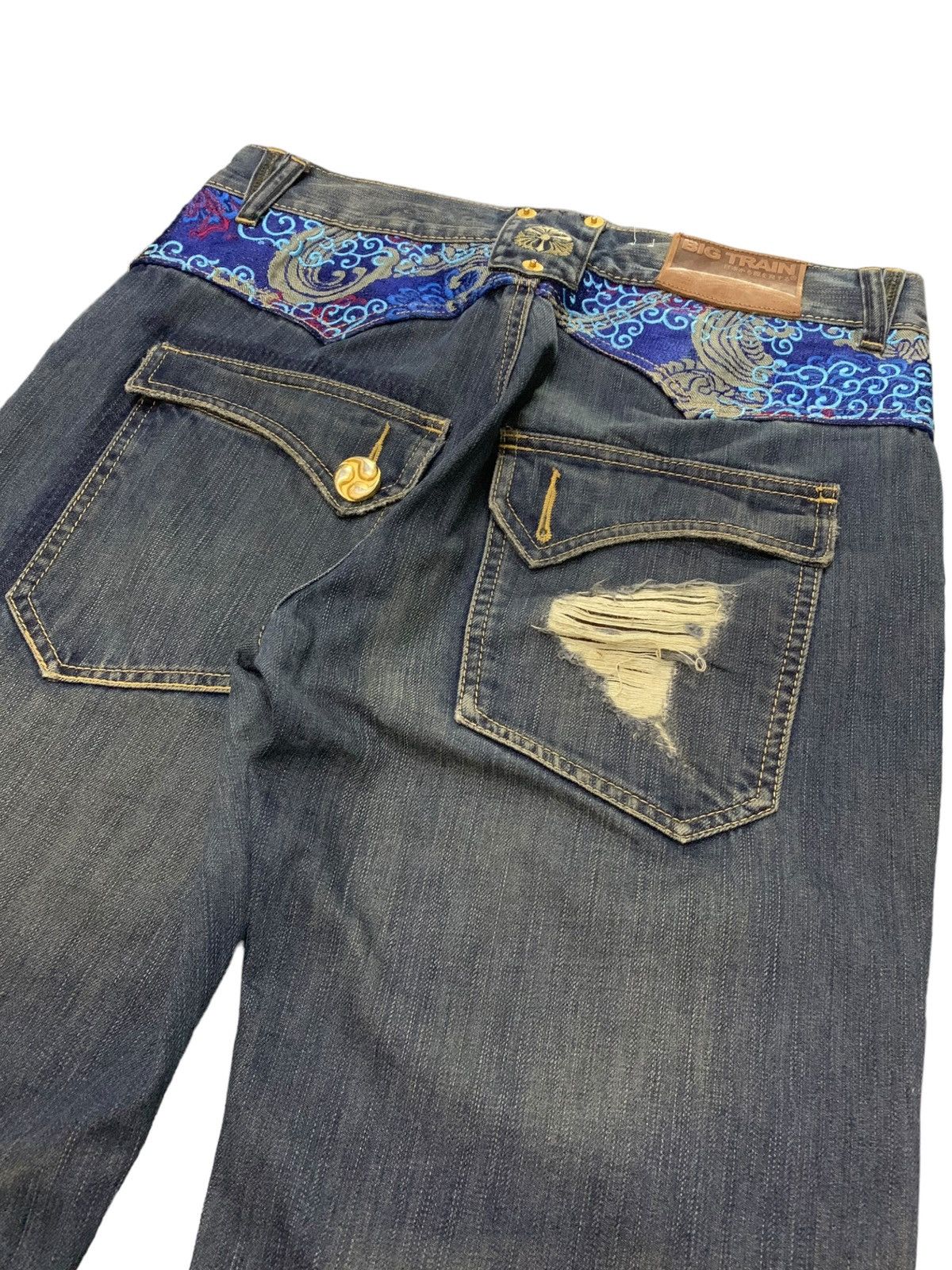 Japanese Brand × Kapital Osaka Big Train Japan Distressed Loose Crafted Jeans Size US 32 / EU 48 - 5 Thumbnail
