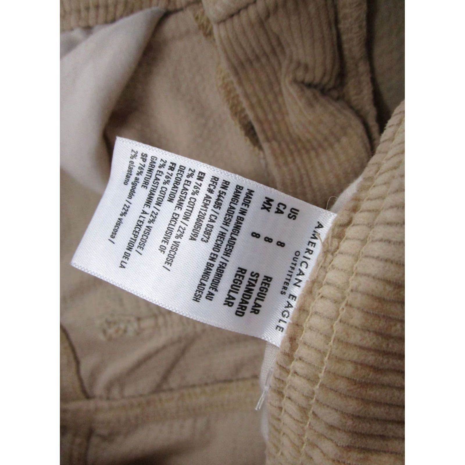 American Eagle Outfitters VINTAGE American Eagle Pants Womens 8 Tan Baggy Wide Leg Cargo Corduroy Super High Rise Size 30" / US 8 / IT 44 - 6 Thumbnail