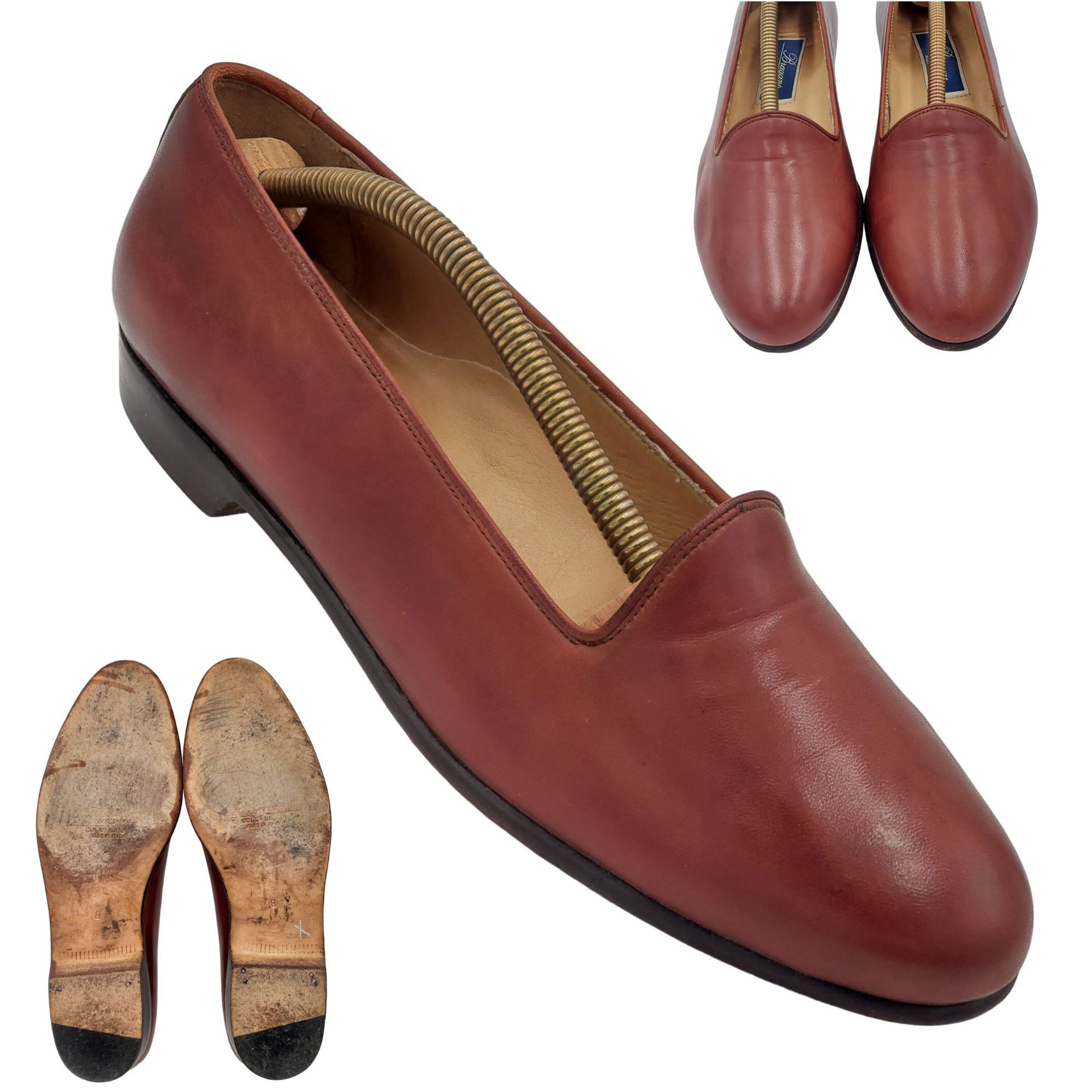 Bragano Vintage Bragano Cole Haan Italy Men 8M Brown Calfskin Classi Size US 8 / EU 41 - 1 Thumbnail