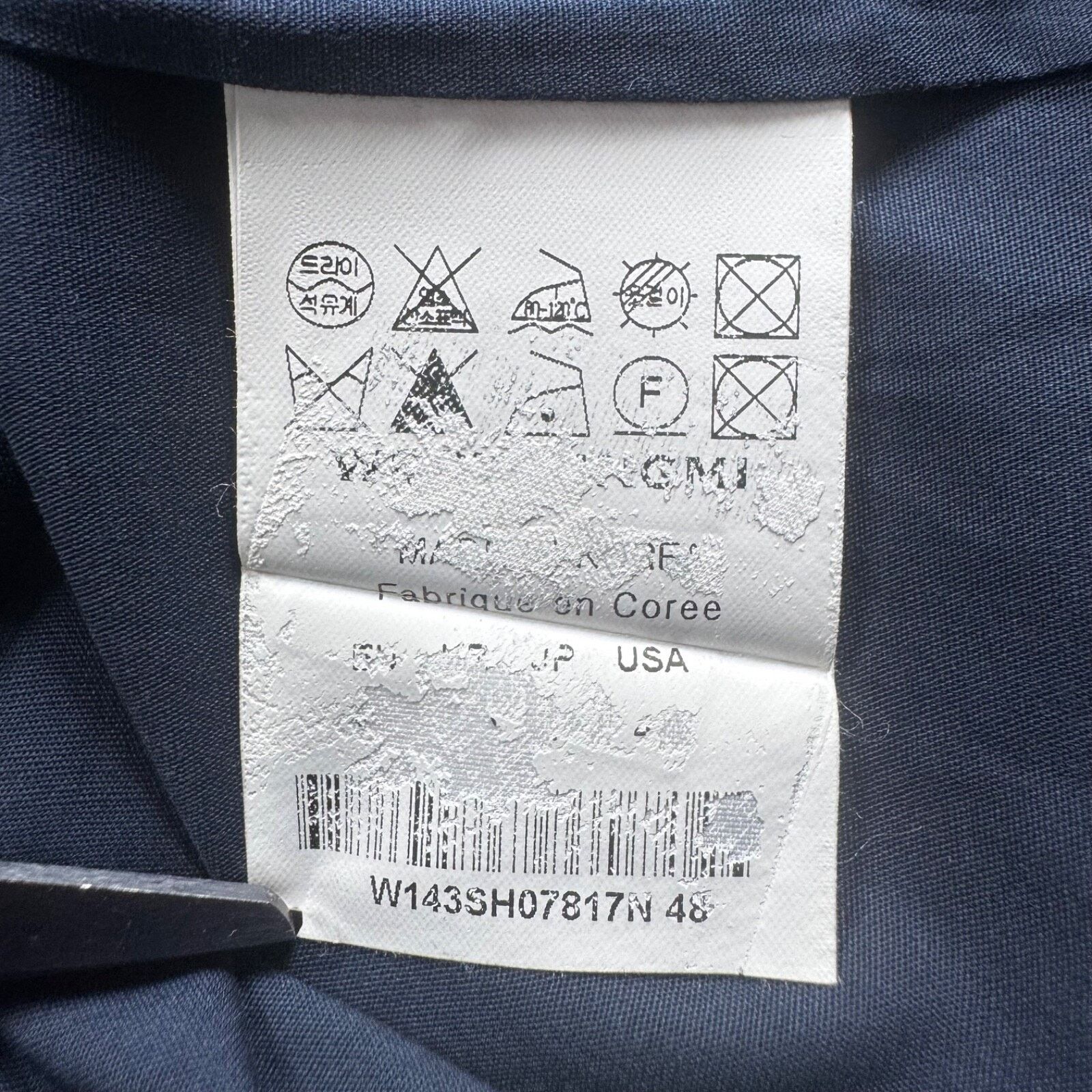 Wooyoungmi Wooyoungmi Paris Navy Shirt w/ Contrast Collar Size 48 Size US M / EU 48-50 / 2 - 13 Thumbnail