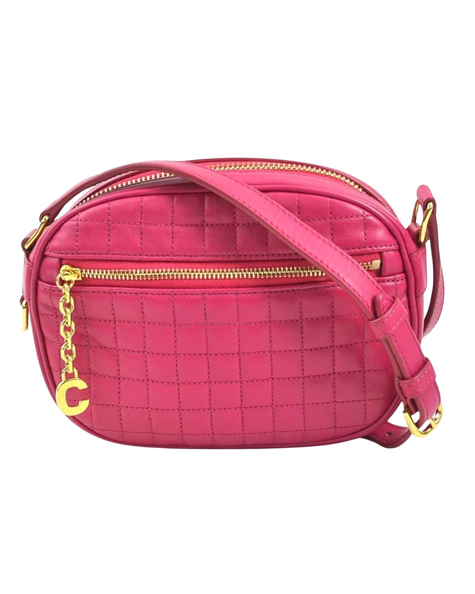 image of Pink Leather Shoulder Bag By Celine, Women's