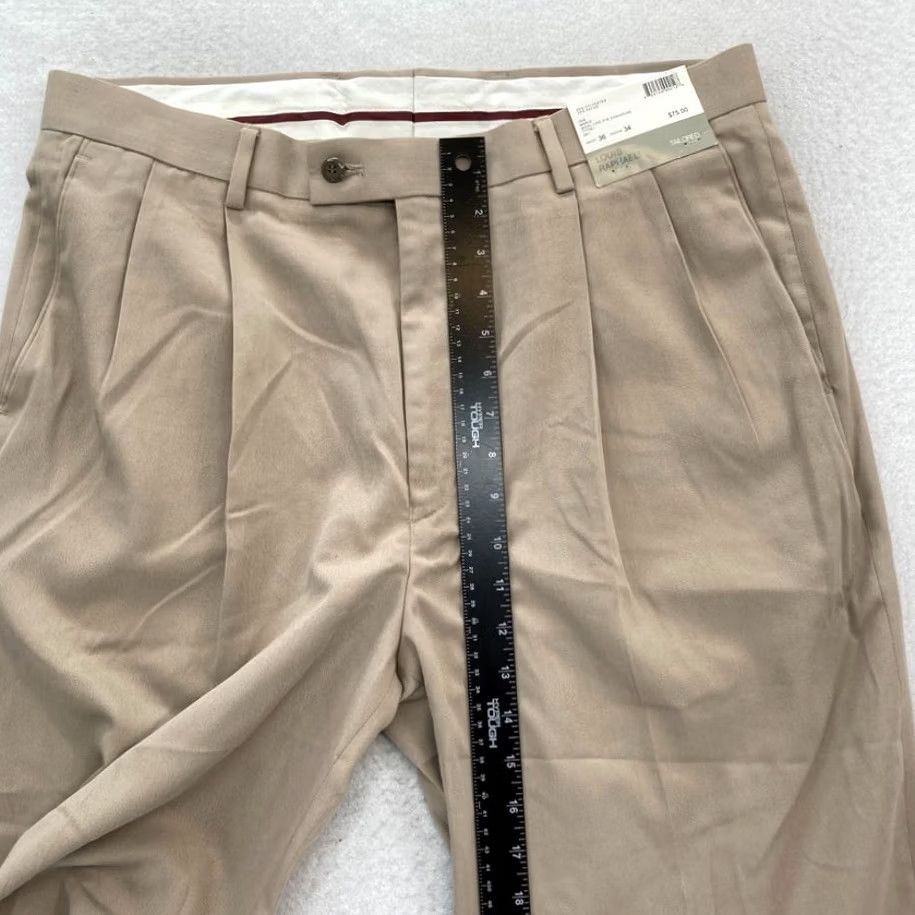 Vintage Louis Raphael Dress Pants Mens 36x34 Brown pleated Straight Leg NWT Tailored Fit Dress Pants Mens Pants Brown 36x34 NWT Regular Rise Size US 36 / EU 52 - 7 Thumbnail