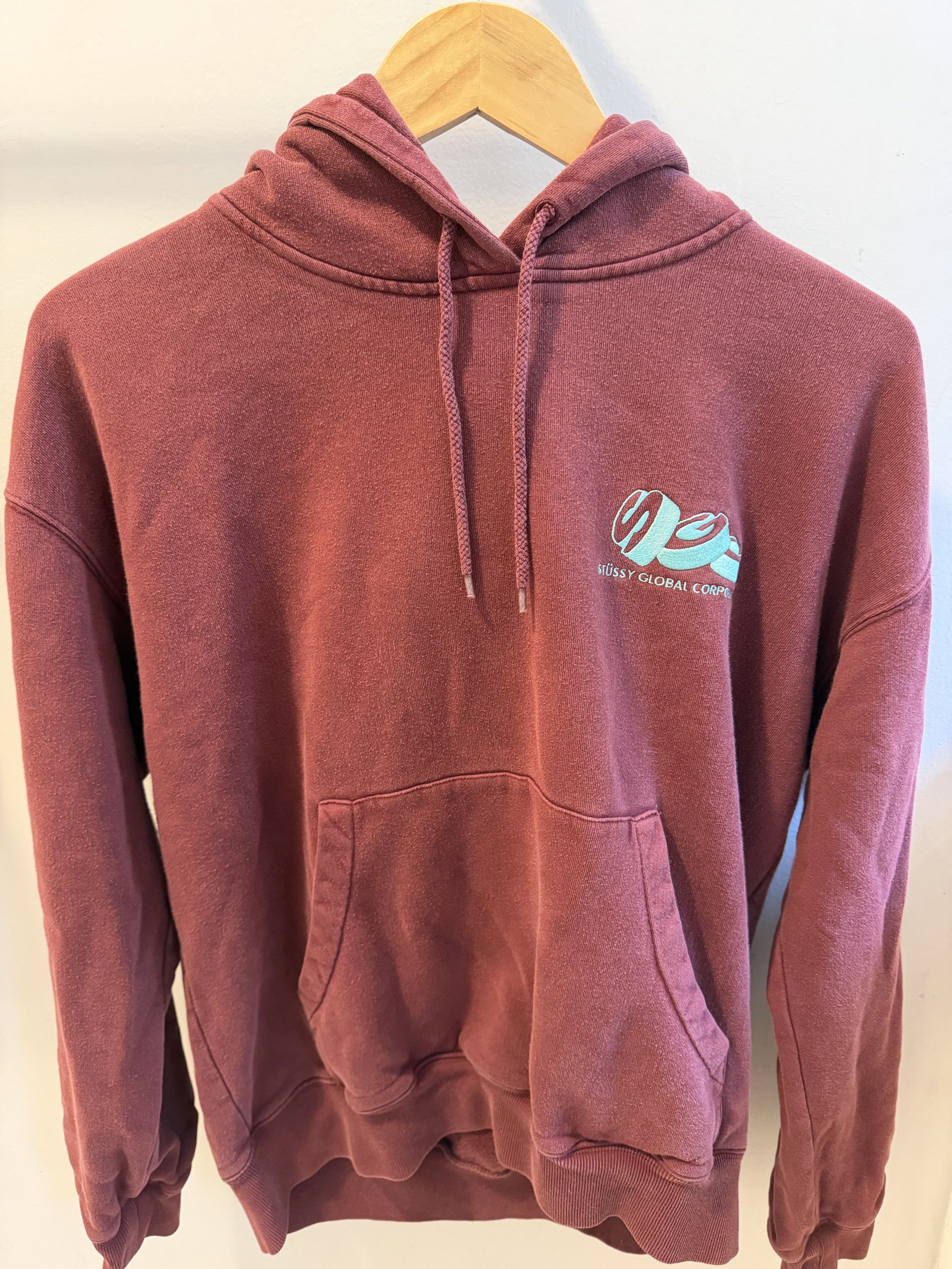 Stussy Stüssy Burgundy Logo Hoodie Size US M / EU 48-50 / 2 - 1 Thumbnail