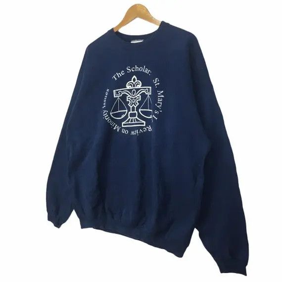 Hanes × Vintage Vtg Hanes St Mary Scholar Sweatshirt Big Logo Spell Out Size XL / US 12-14 / IT 48-50 - 2 Thumbnail