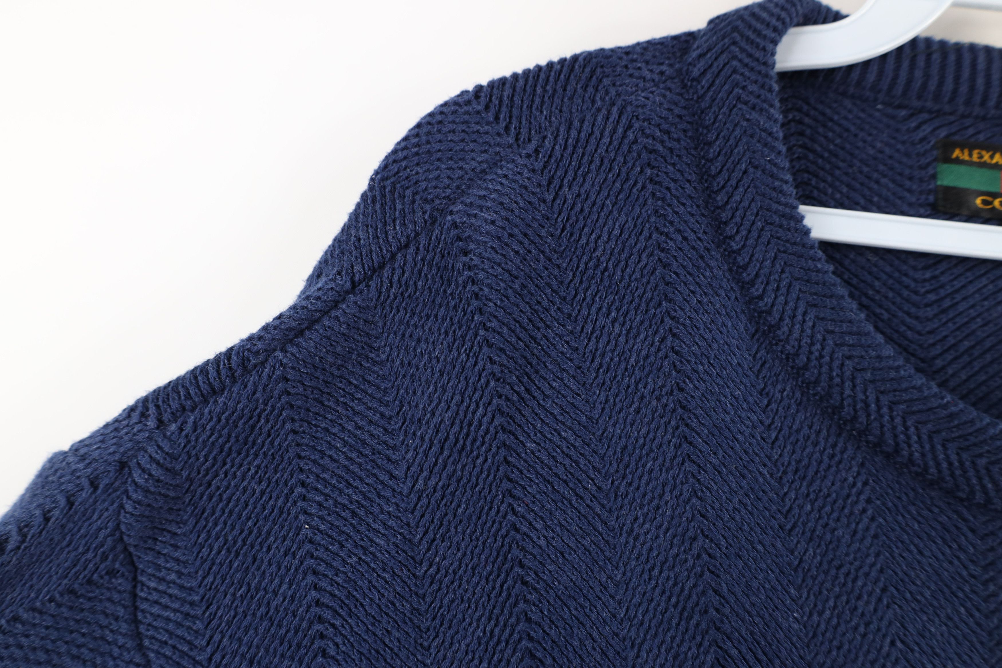 Vintage Vintage 90s Streetwear Fit Herringbone Knit Crewneck Sweater Size US L / EU 52-54 / 3 - 6 Thumbnail