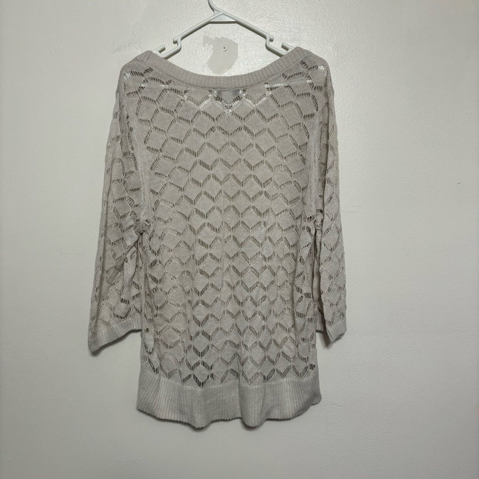 Other Cj Banks Light Gray Open Knit Sweater Size 2X Size XXL / US 16-18 / IT 52-54 - 10 Thumbnail