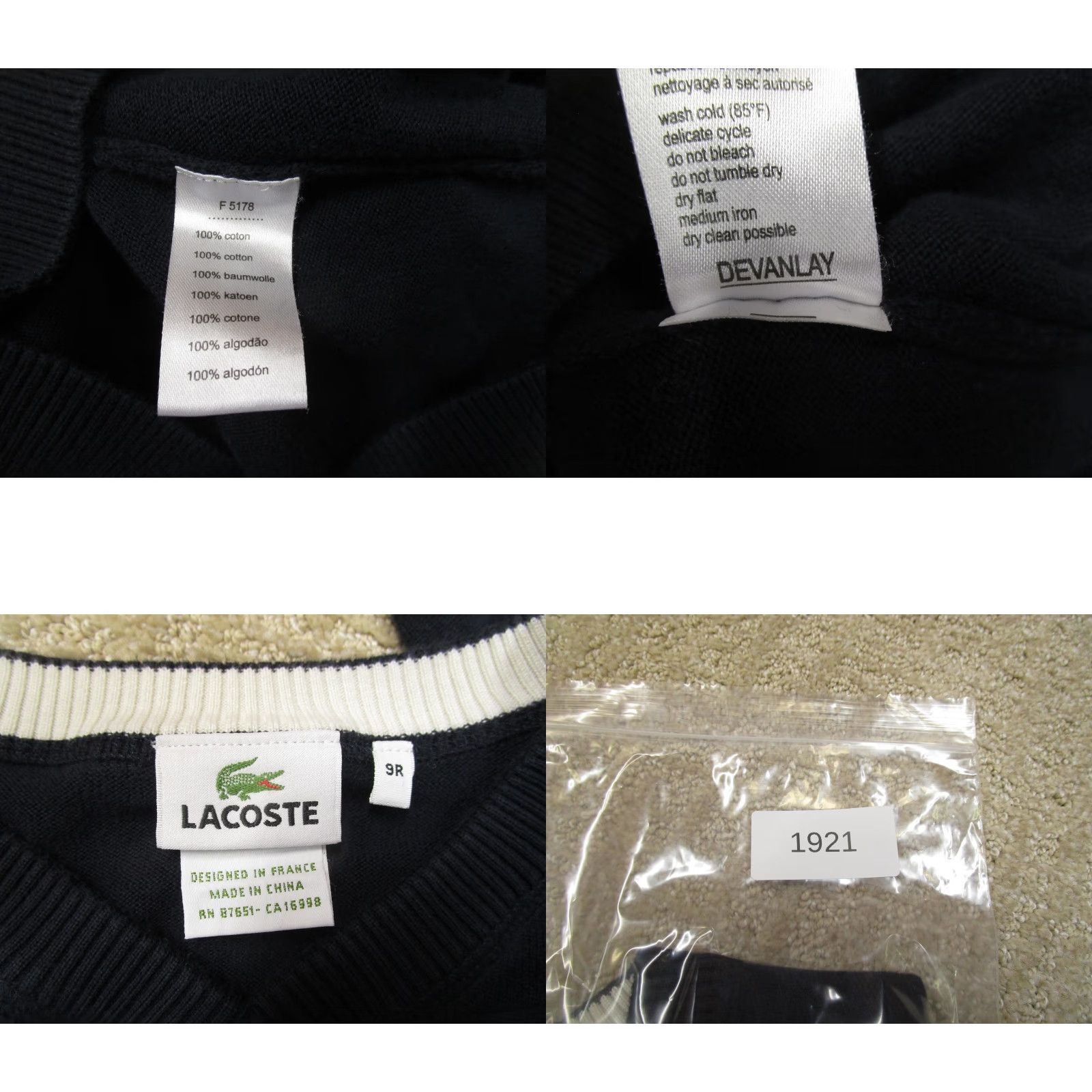 Lacoste Lacoste Sweater Mens 4XL Blue V-Neck Cotton Knit Long Sleeve Pullover Logo Streetwear Casual Business Front-Logo 90s Classic Mens Size US XXL / EU 58 / 5 - 8 Thumbnail